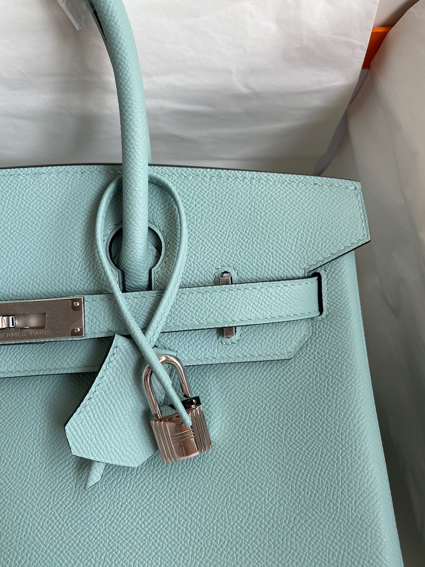 Hermes Birkin 30 Bag in Macaron Blue Epsom Leather