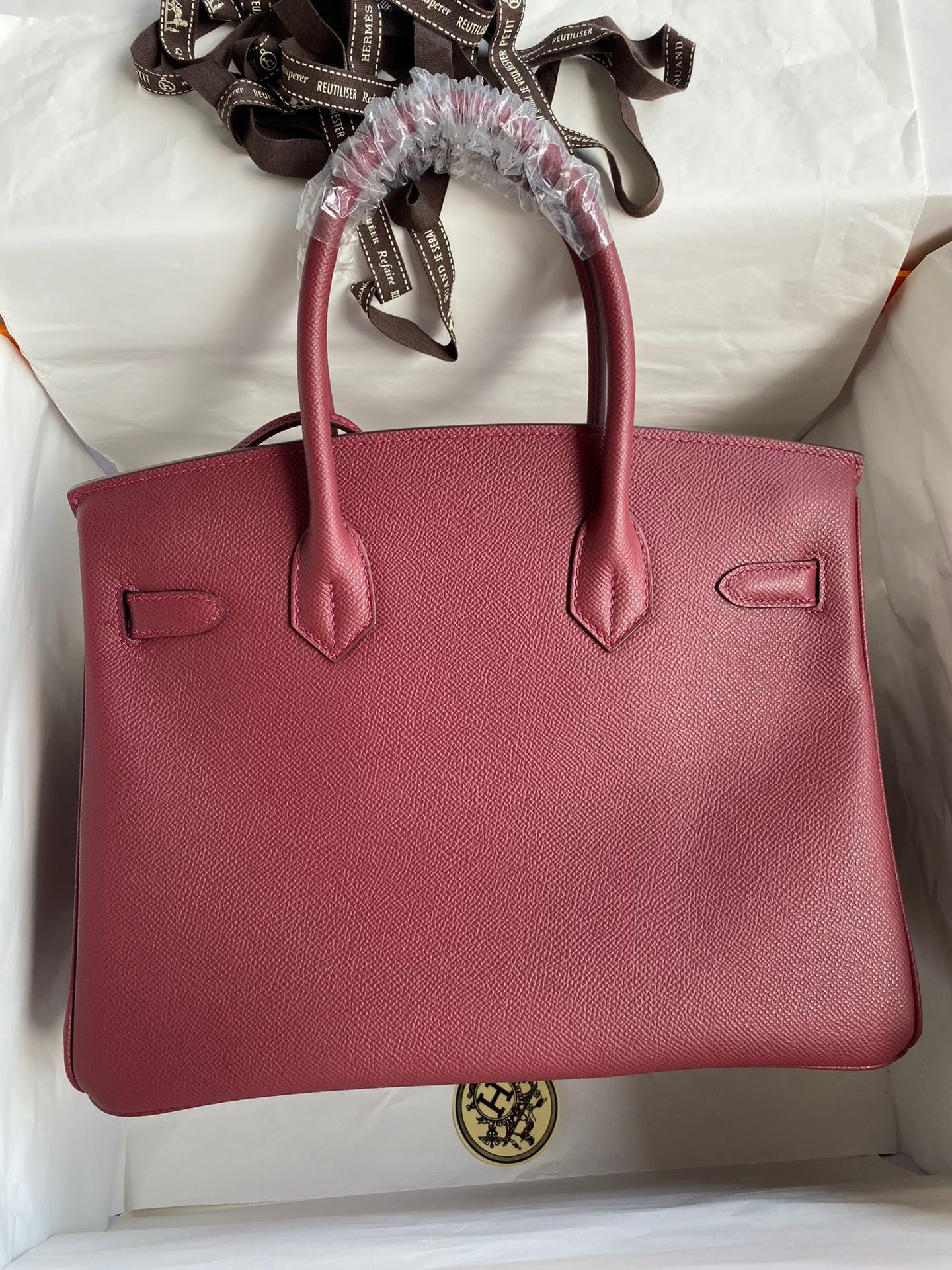 Hermes Birkin 30 Bag in Red Epsom Leather