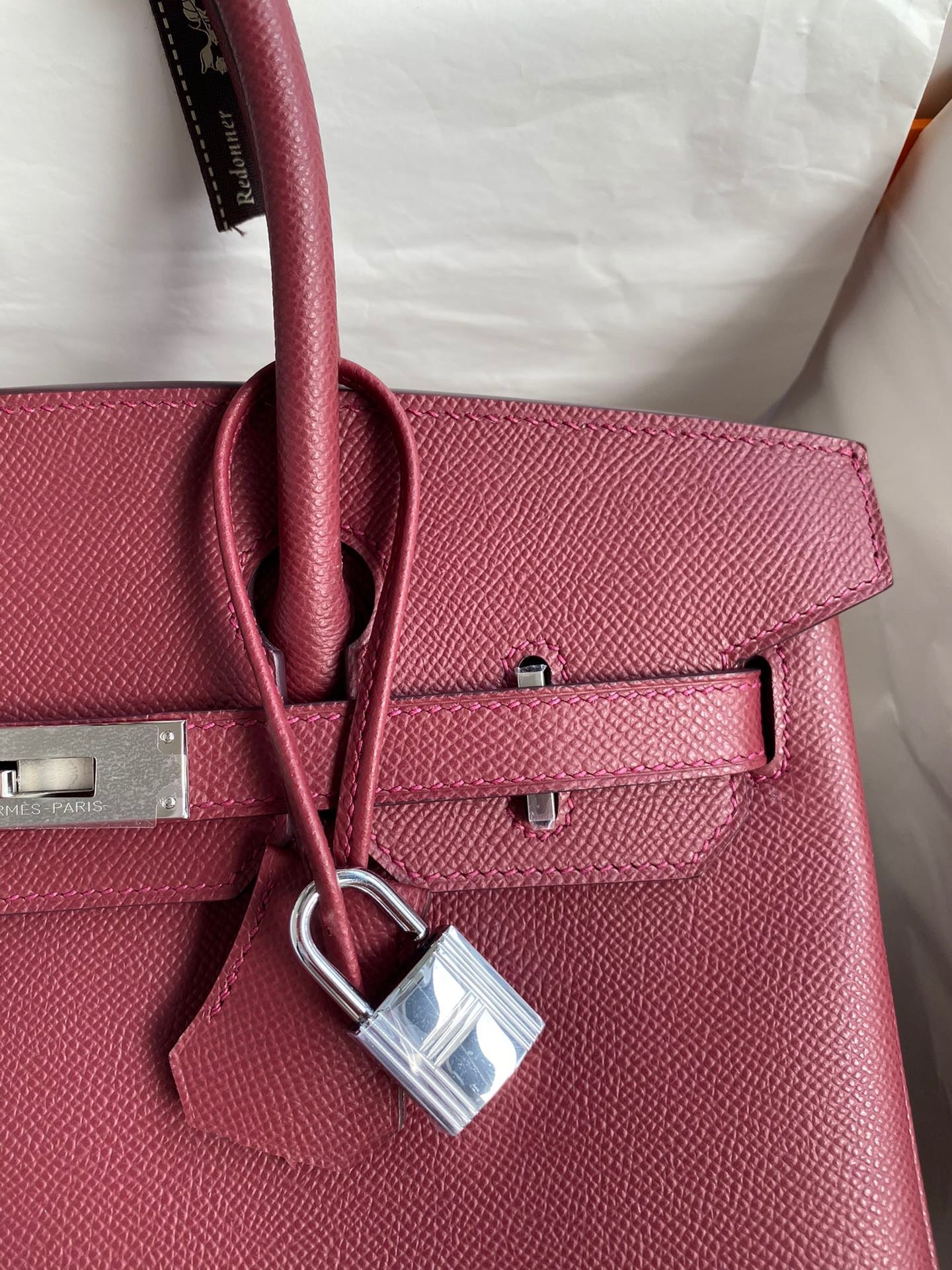 Hermes Birkin 30 Bag in Red Epsom Leather