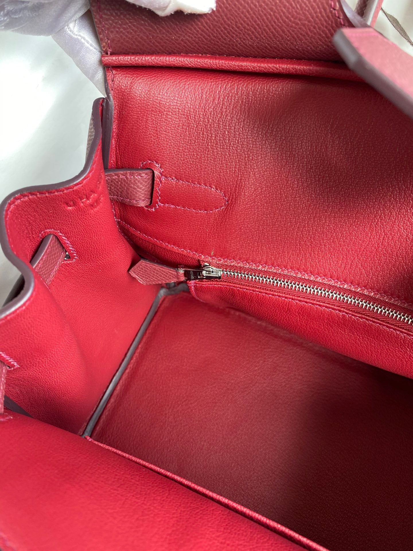 Hermes Birkin 30 Bag in Red Epsom Leather