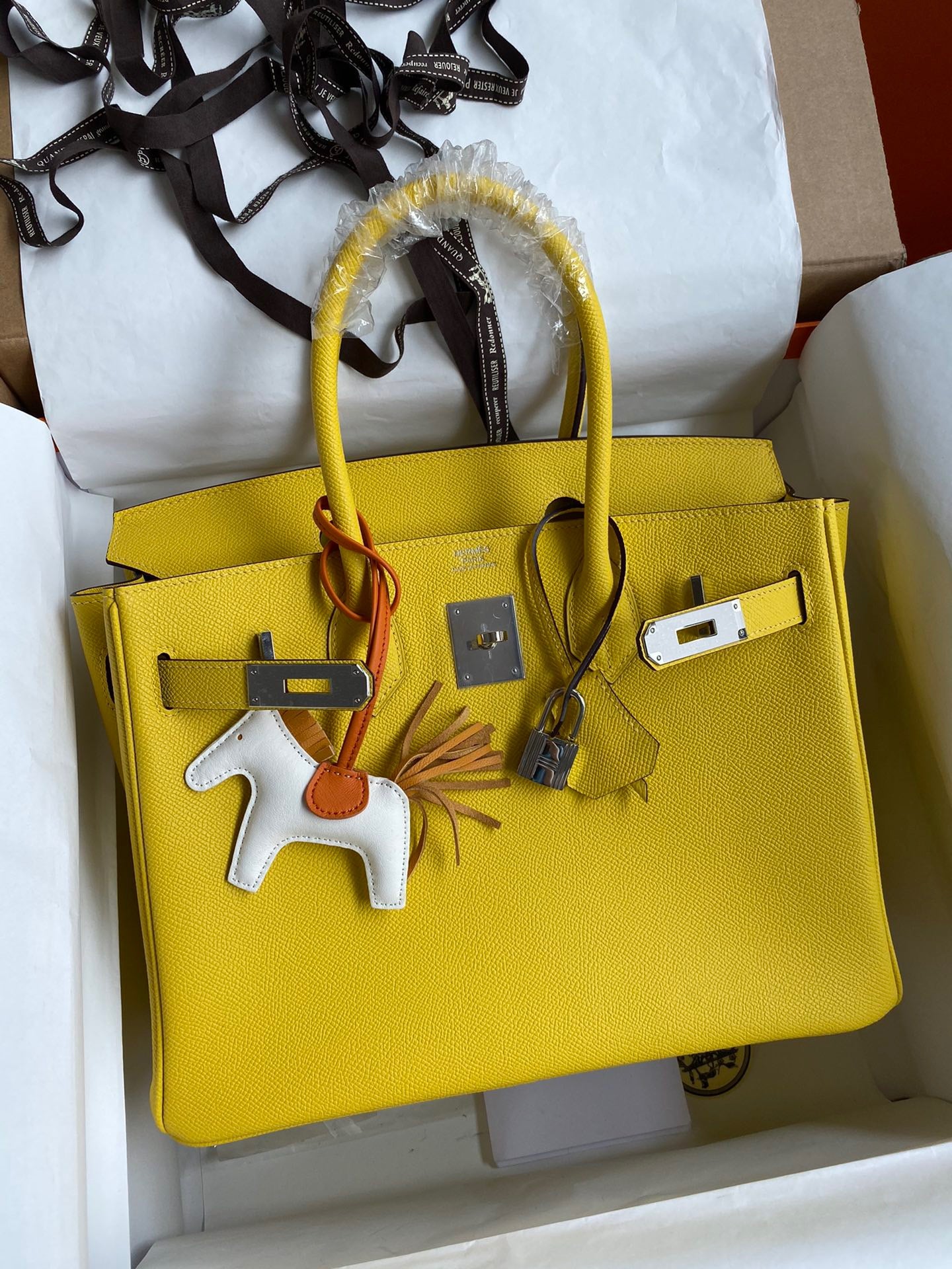 Hermes Birkin 30 Bag in Yellow Epsom Leather