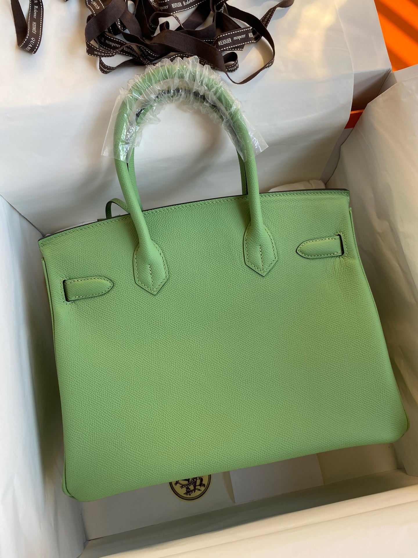 Hermes Birkin 30 Bag in Green Epsom Leather