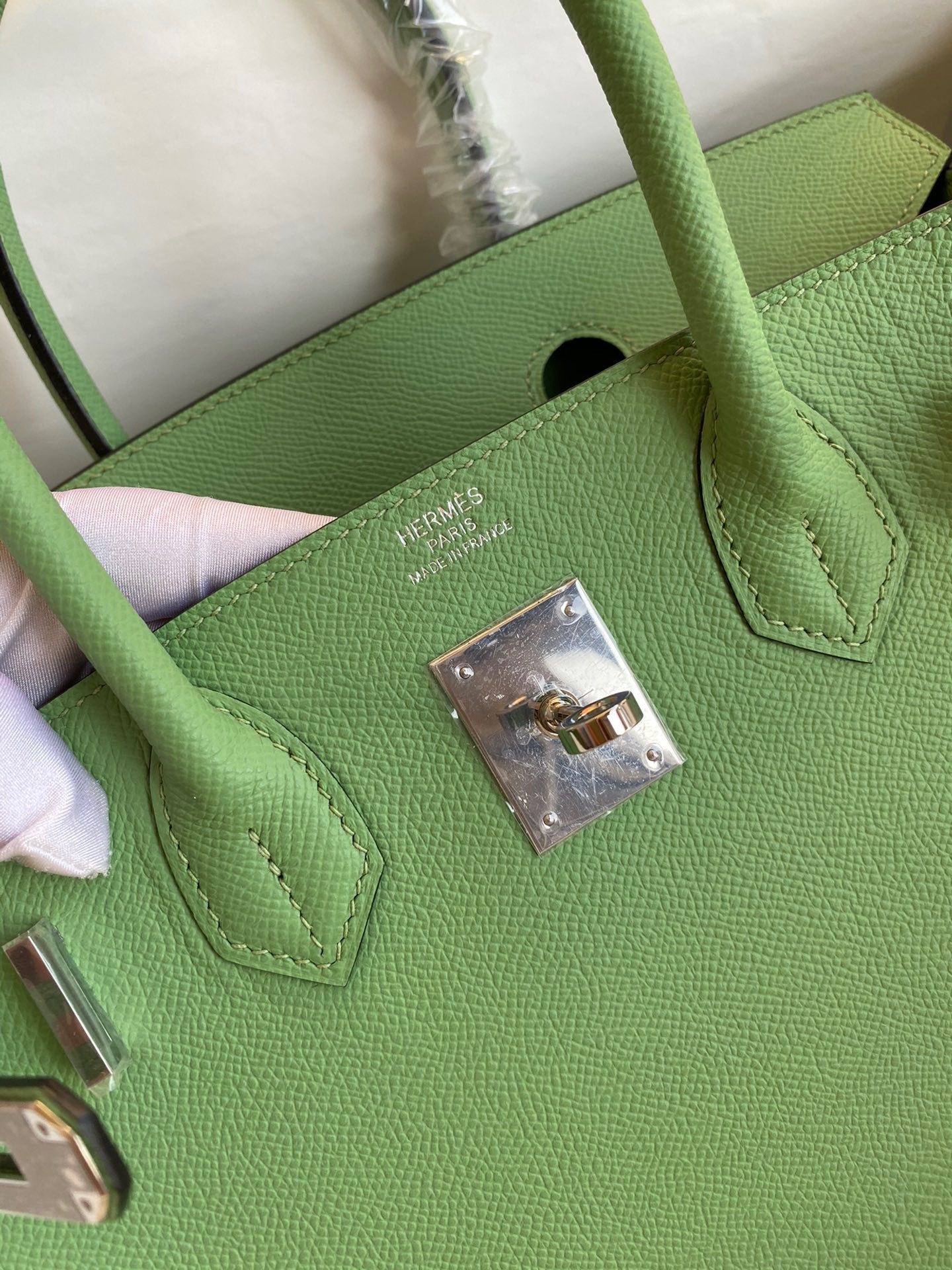 Hermes Birkin 30 Bag in Green Epsom Leather