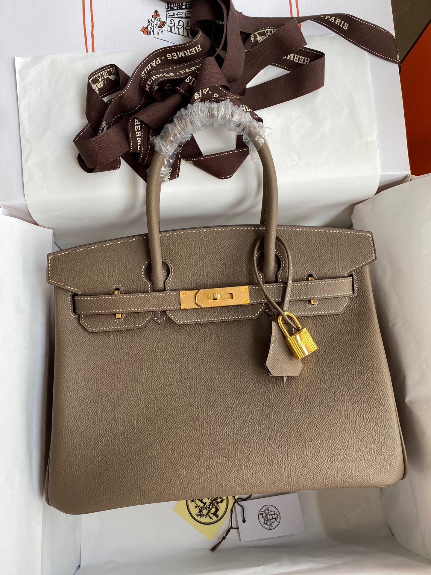 Hermes Birkin 30 Bag in 18 Etoupe Epsom Leather 