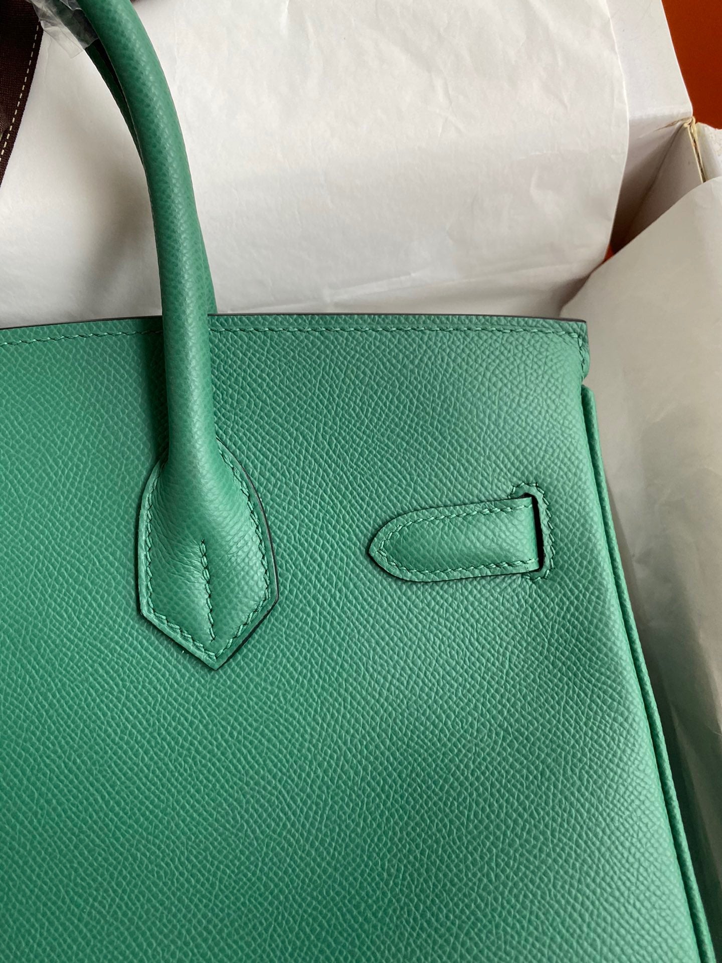 Hermes Birkin 30 Bag in Malachite Epsom Leather 