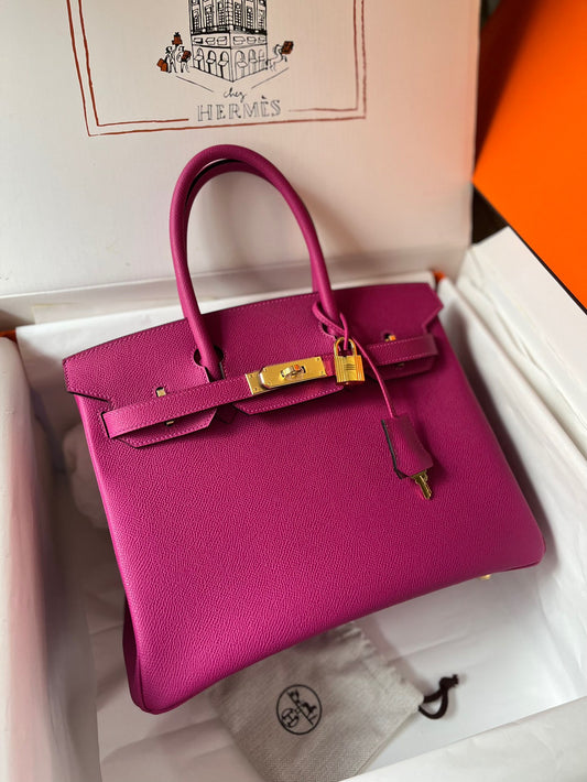 Hermes Birkin 30 Bag in Rose Purple Epsom Leather 