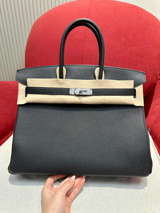 Hermes Birkin 35 Bag In Black Togo Leather