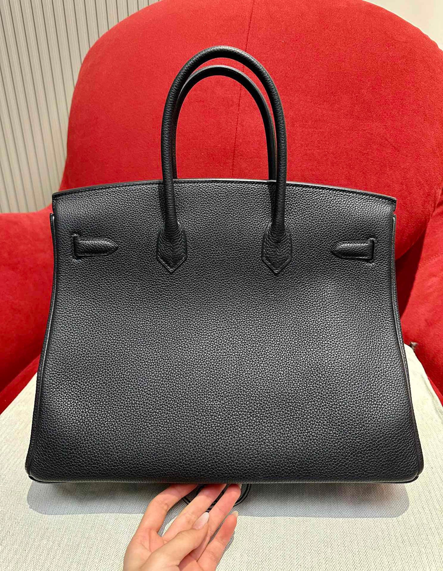 Hermes Birkin 35 Bag In Black Togo Leather