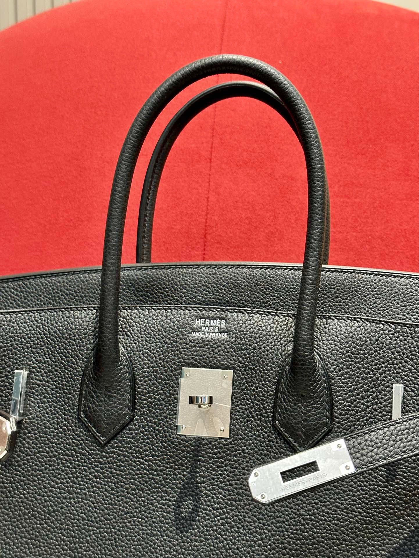 Hermes Birkin 35 Bag In Black Togo Leather