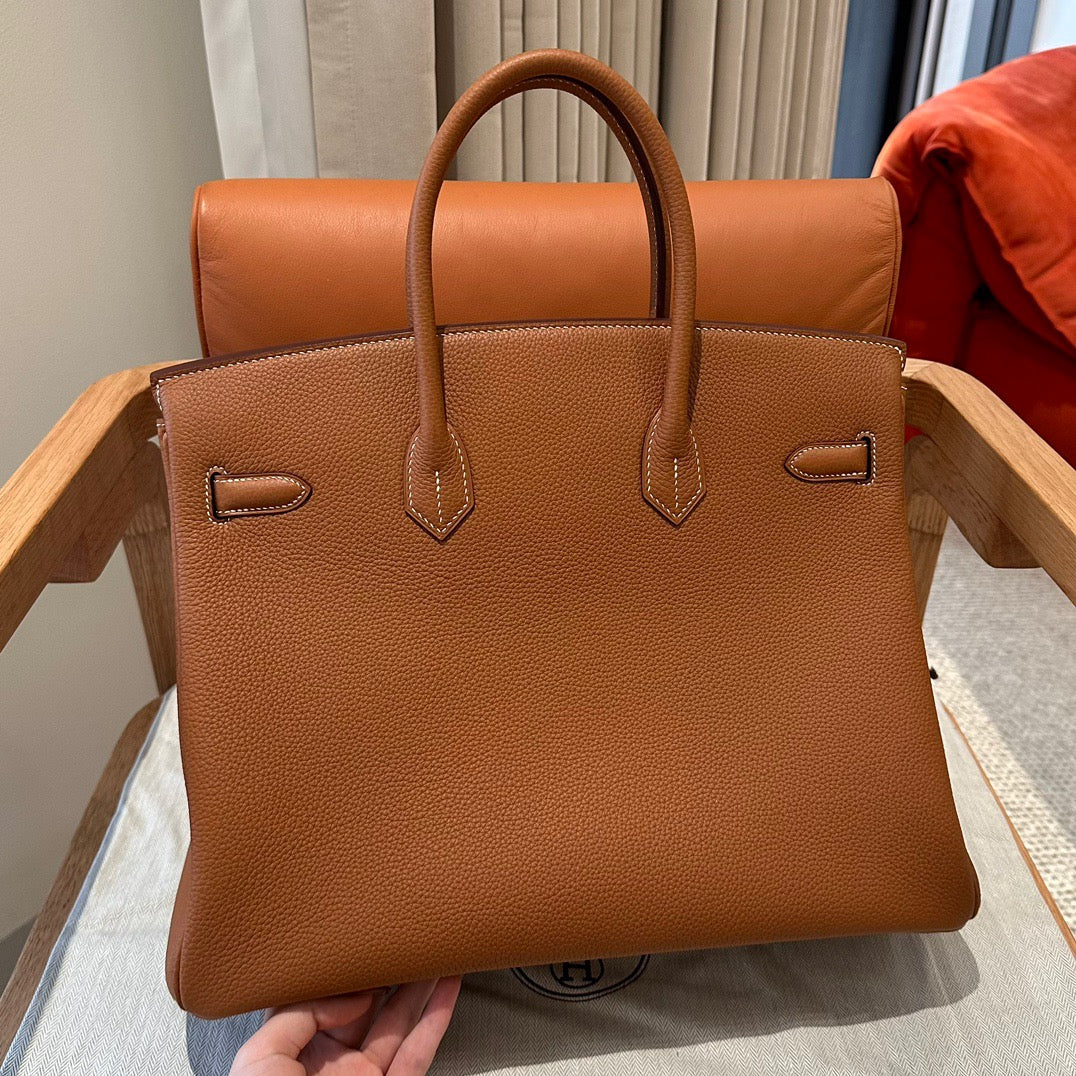 Hermes Birkin 35 Bag In Golden Brown Togo Leather