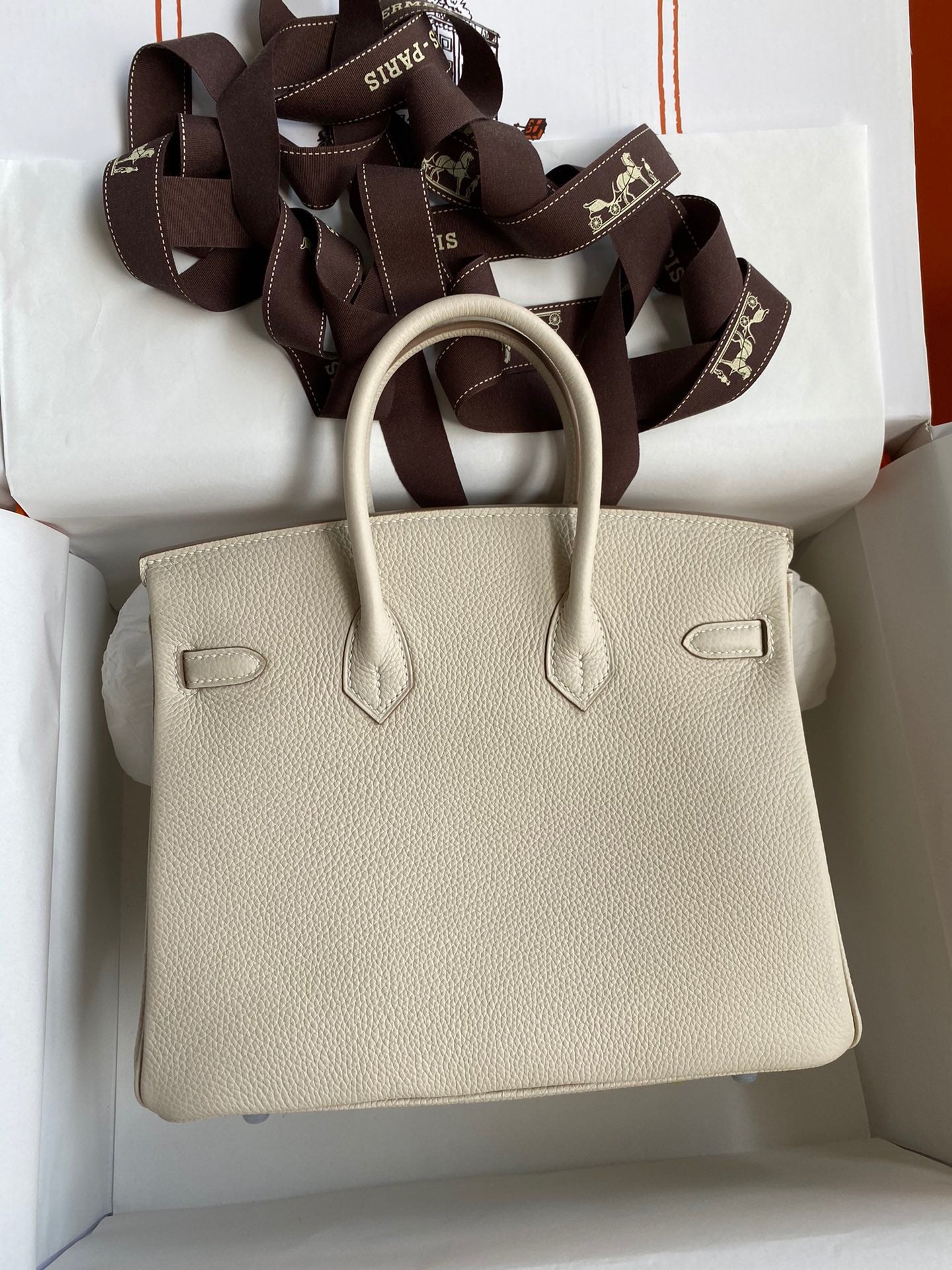 Hermes Birkin 35 Bag In Craie Togo Leather