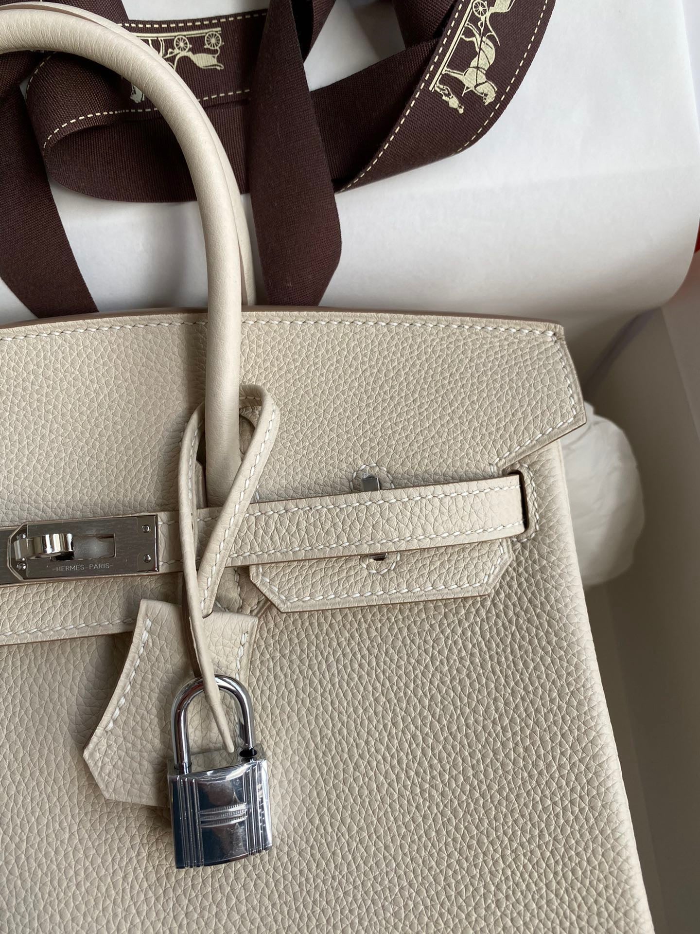 Hermes Birkin 35 Bag In Craie Togo Leather