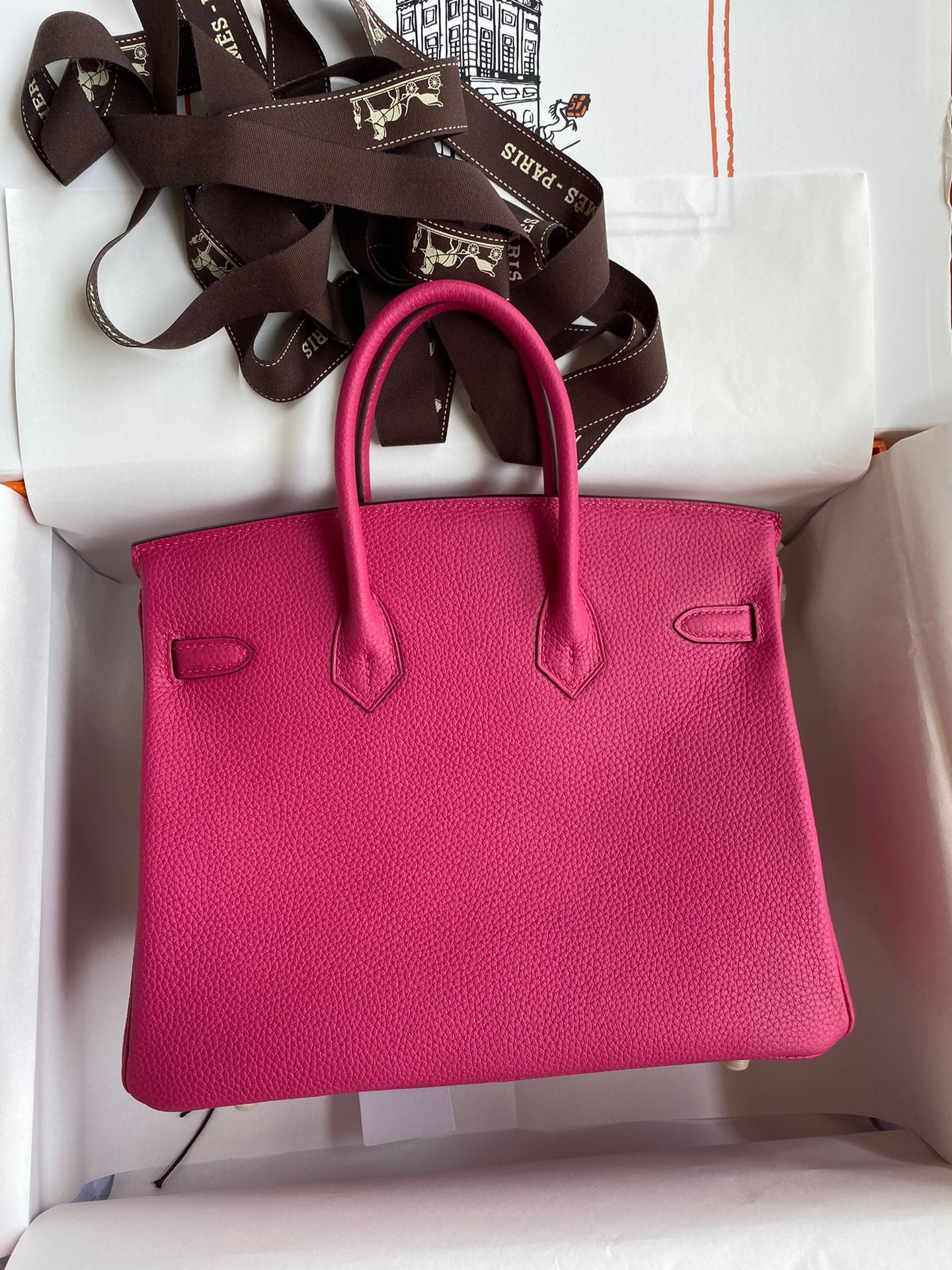 Hermes Birkin 35 Bag In Fuschia Togo Leather