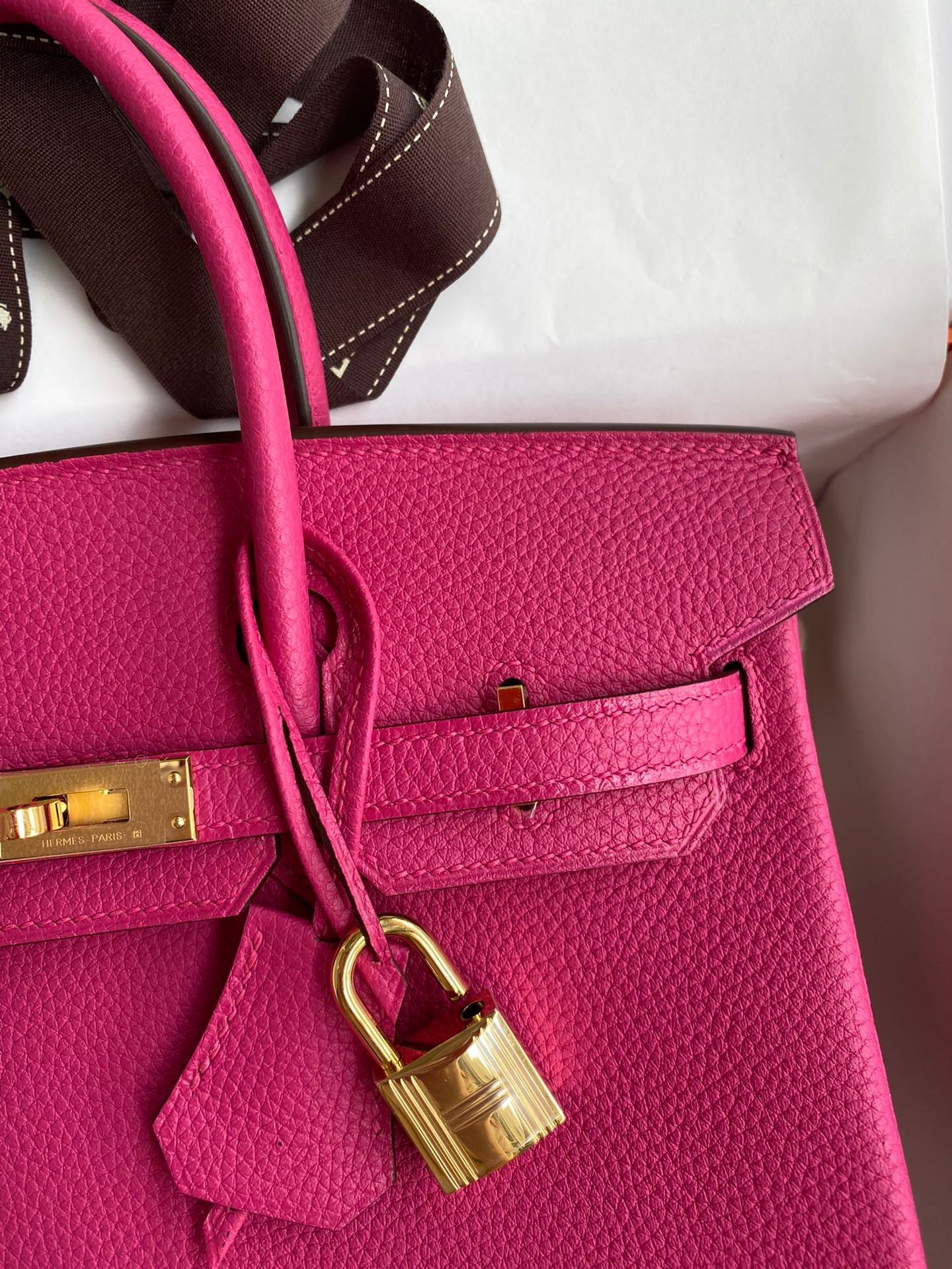 Hermes Birkin 35 Bag In Fuschia Togo Leather