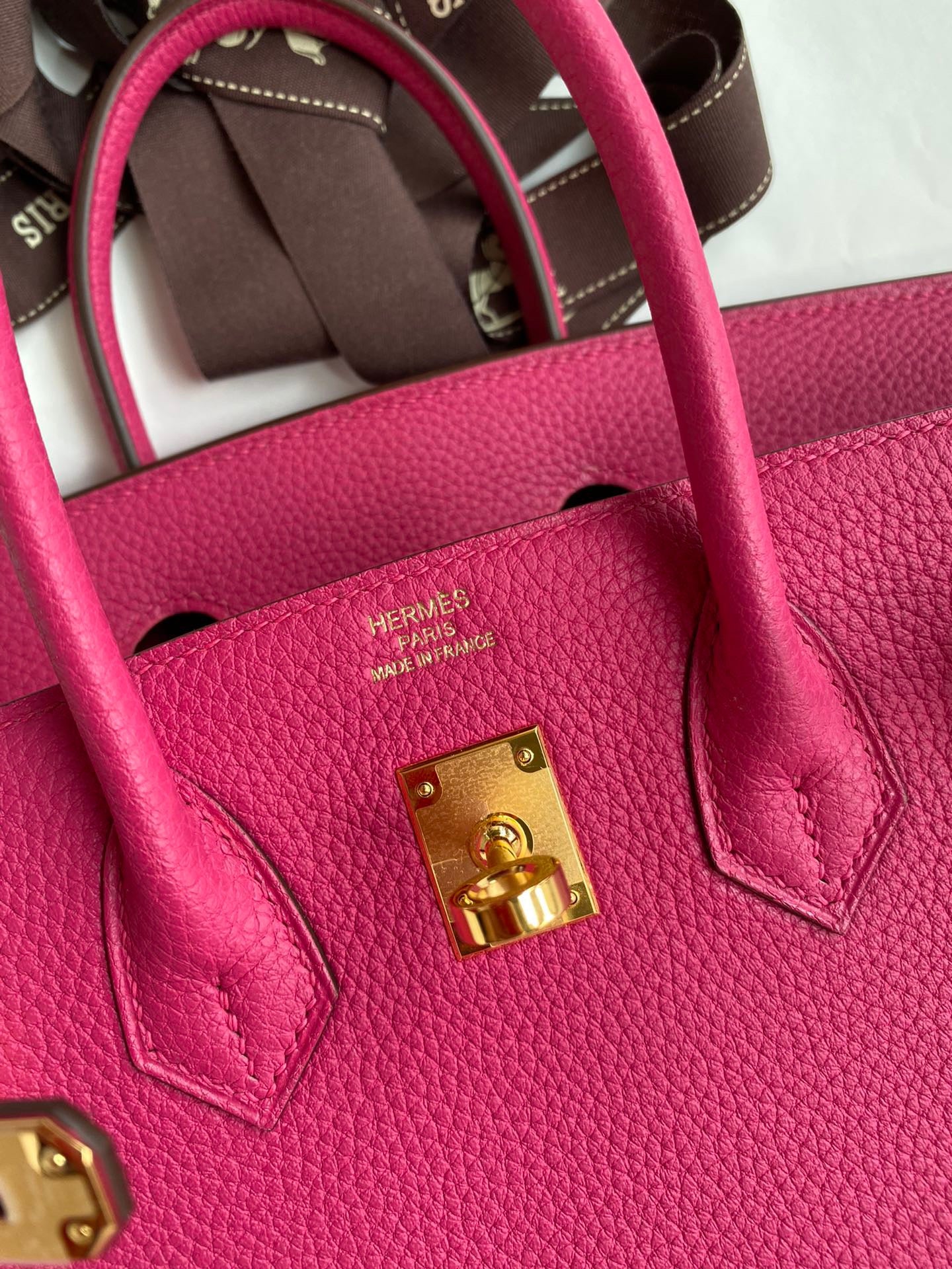 Hermes Birkin 35 Bag In Fuschia Togo Leather