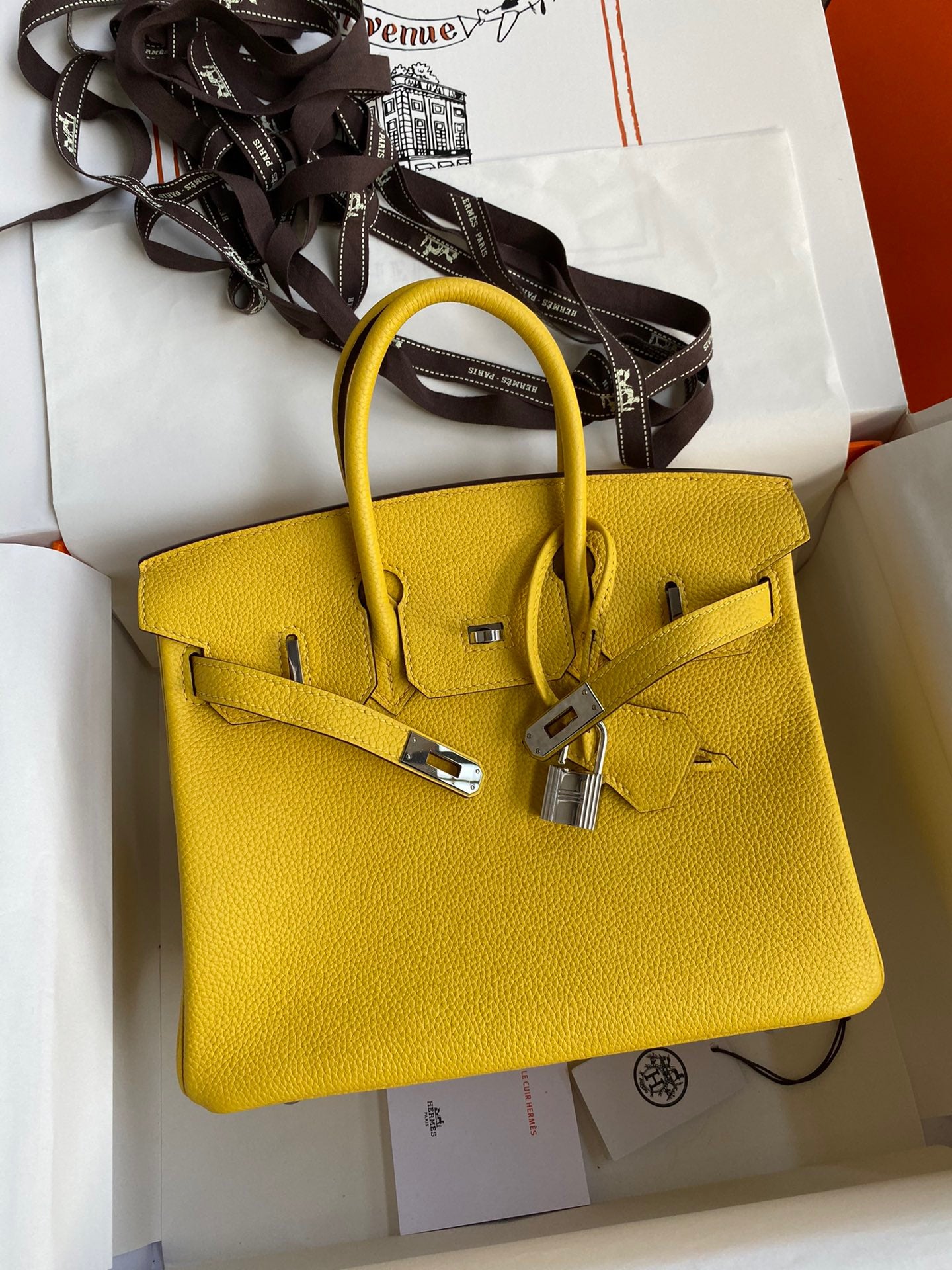 Hermes Birkin 35 Bag In Jaune De Naples Togo Leather