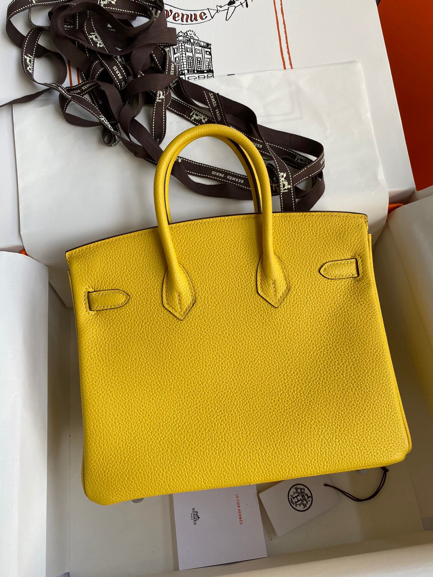 Hermes Birkin 35 Bag In Jaune De Naples Togo Leather