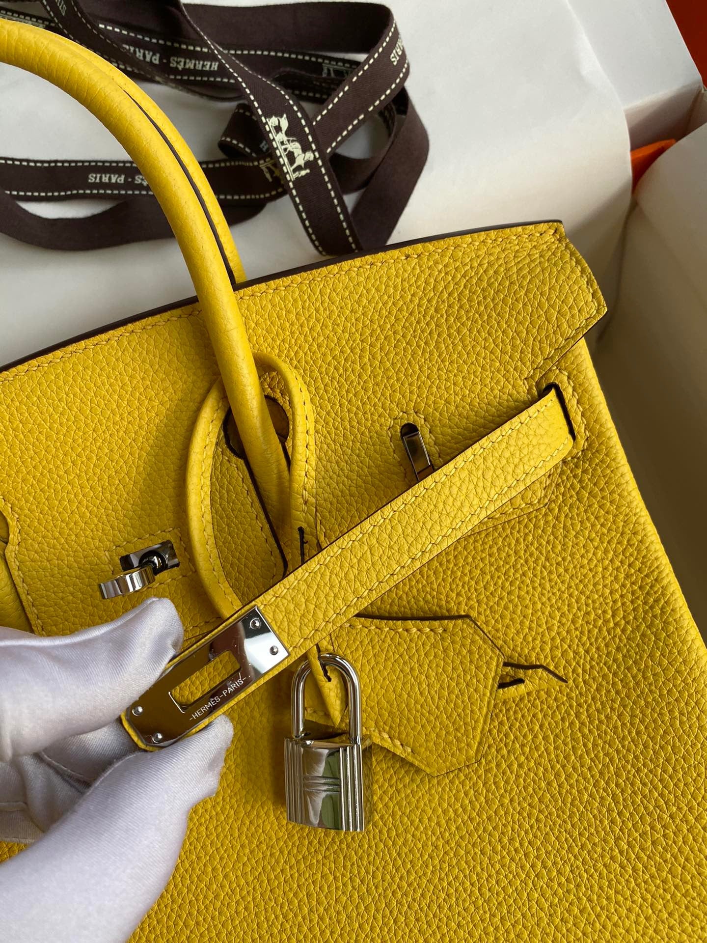 Hermes Birkin 35 Bag In Jaune De Naples Togo Leather