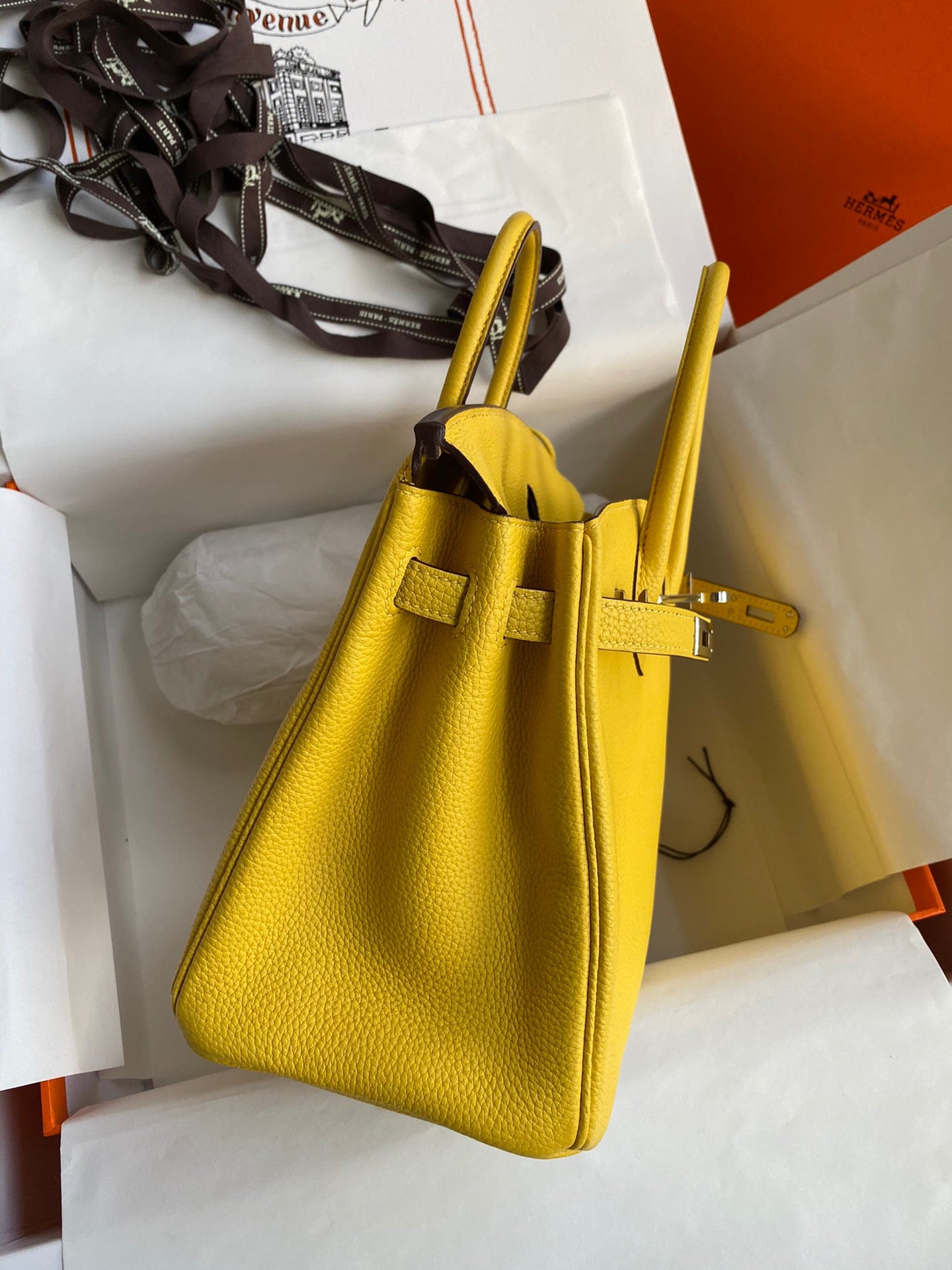 Hermes Birkin 35 Bag In Jaune De Naples Togo Leather