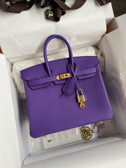 Hermes Birkin 35 Bag In Purple Togo Leather