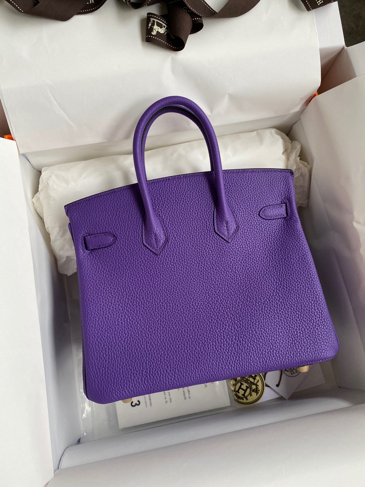 Hermes Birkin 35 Bag In Purple Togo Leather