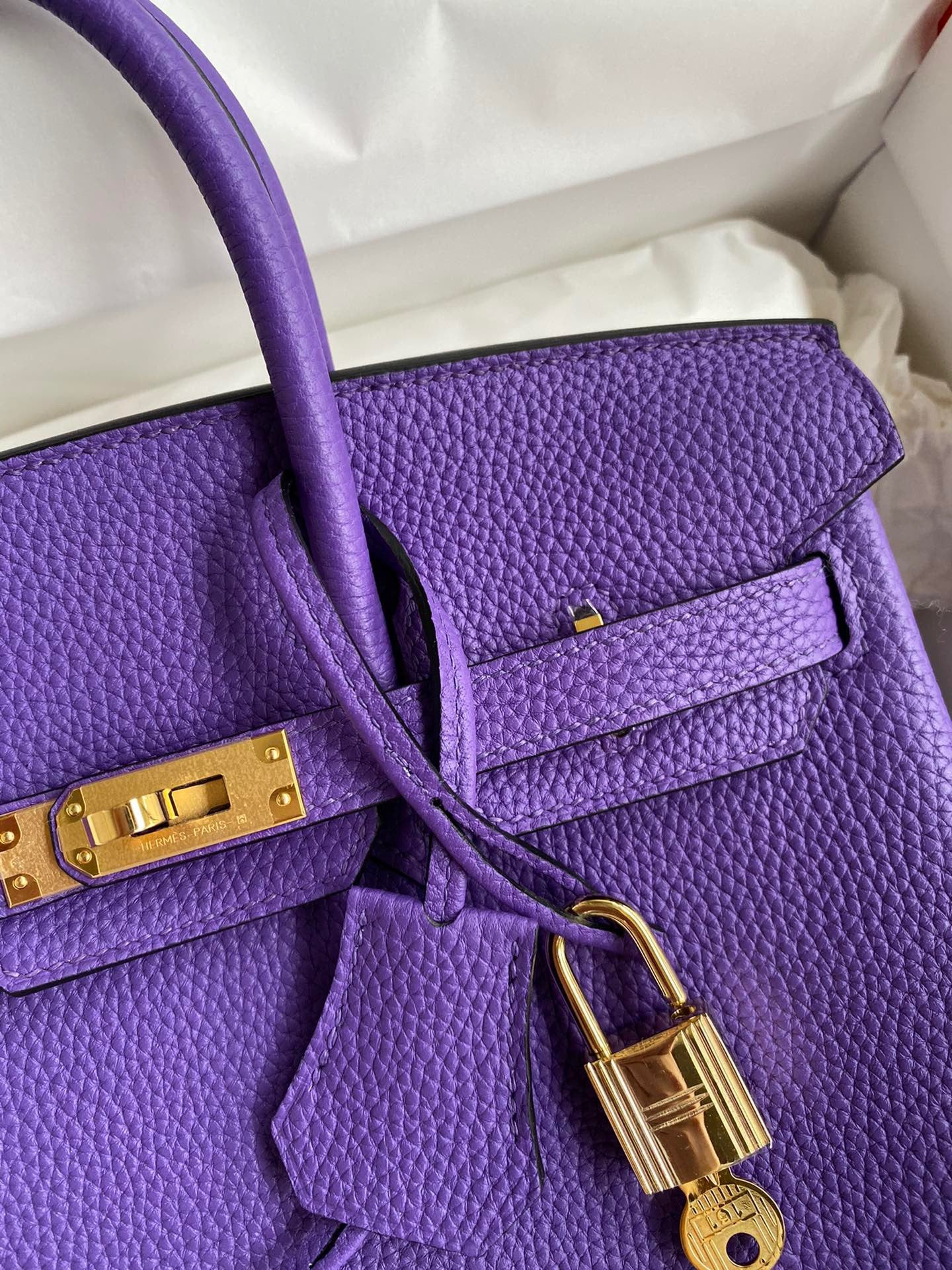 Hermes Birkin 35 Bag In Purple Togo Leather