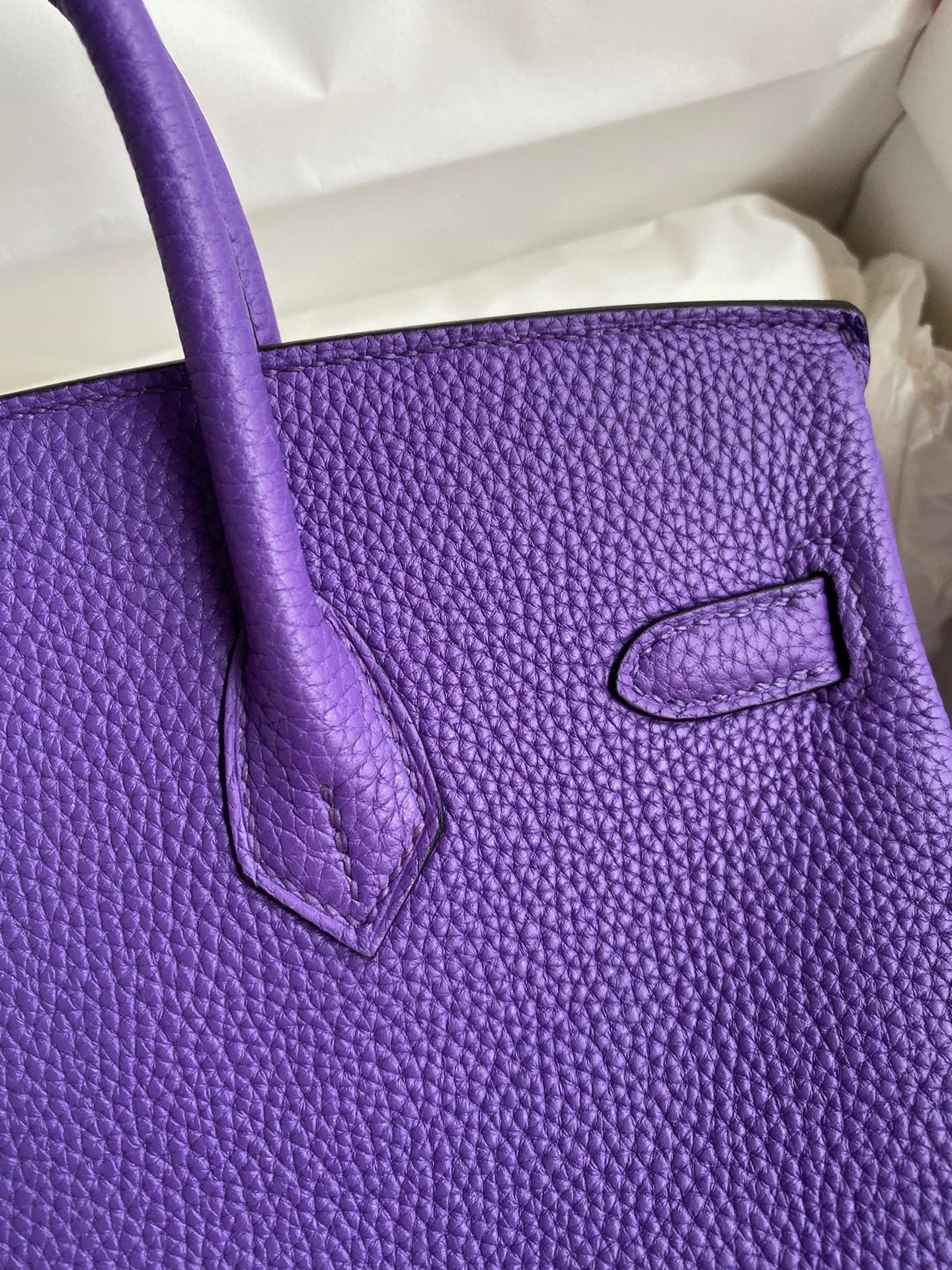 Hermes Birkin 35 Bag In Purple Togo Leather