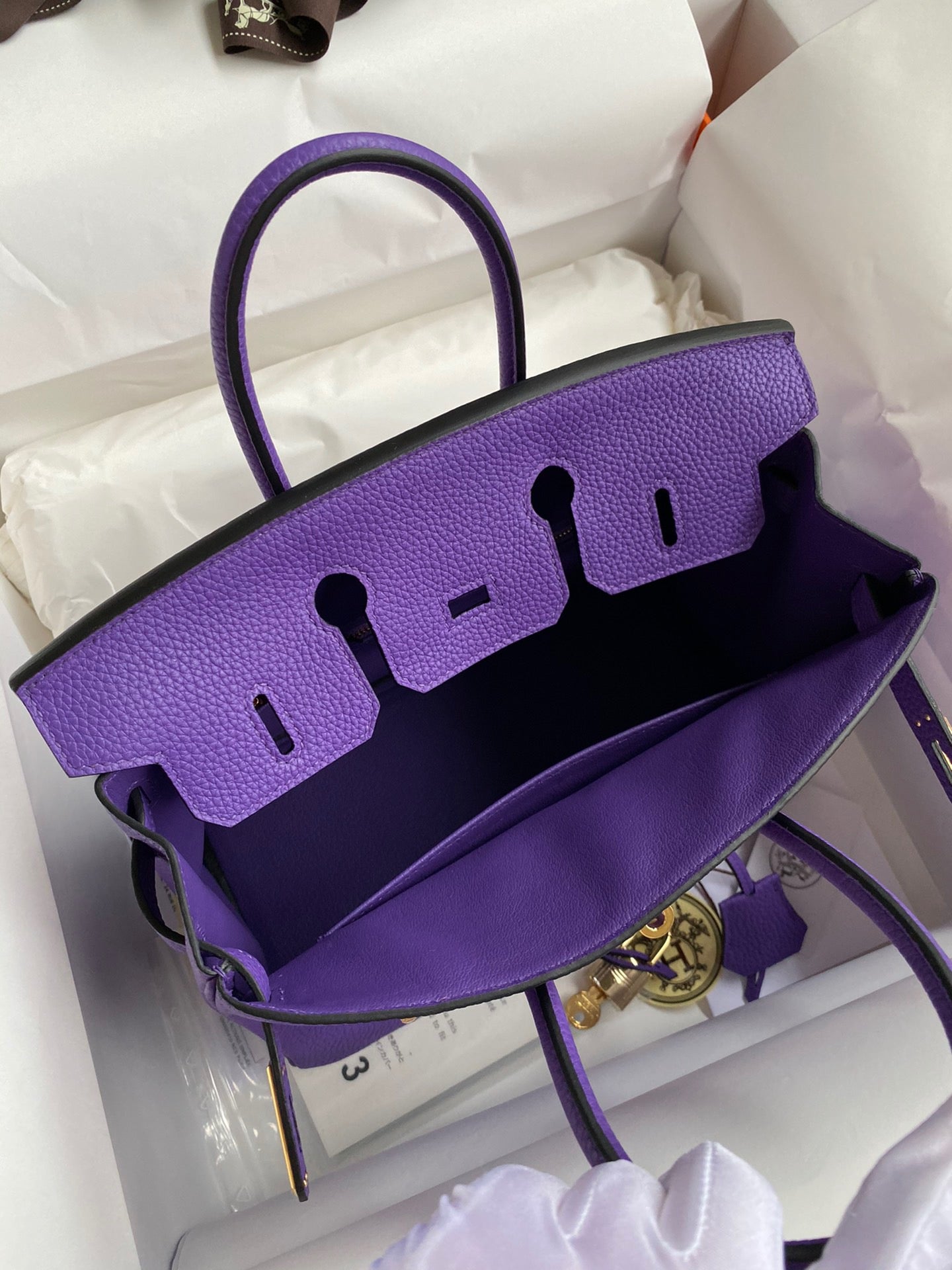 Hermes Birkin 35 Bag In Purple Togo Leather