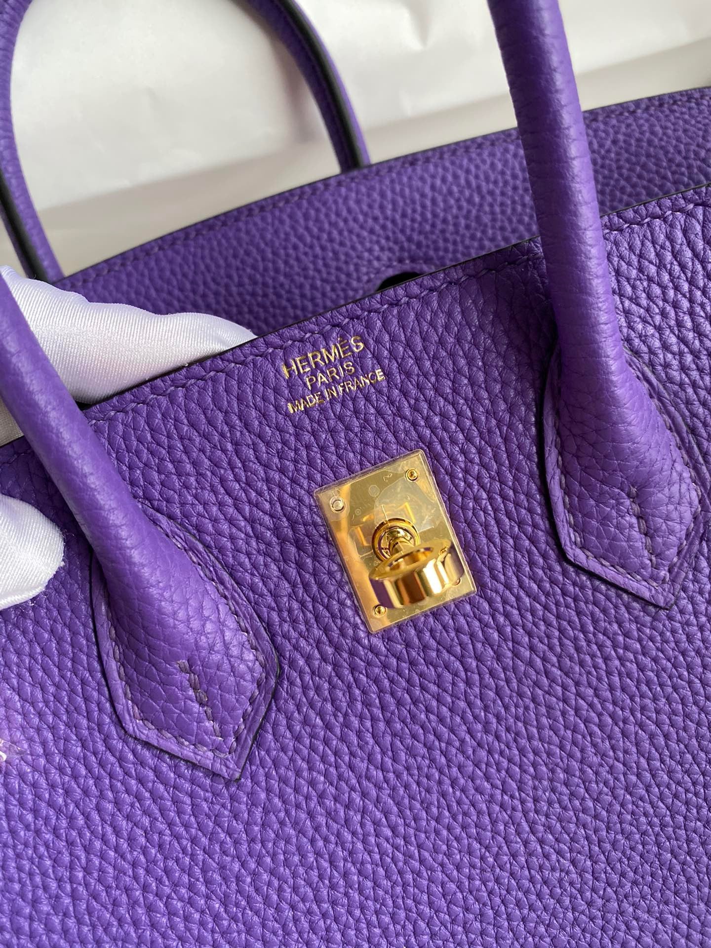 Hermes Birkin 35 Bag In Purple Togo Leather