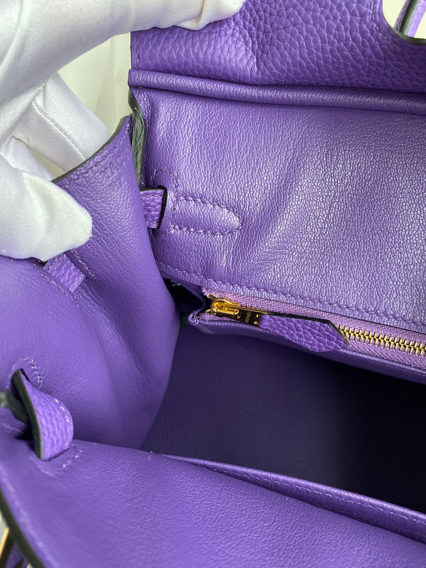 Hermes Birkin 35 Bag In Purple Togo Leather