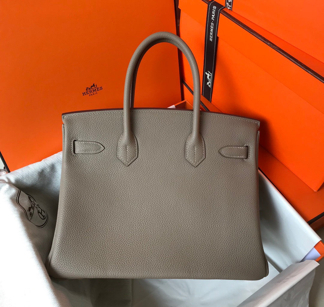 Hermes Birkin 35 Bag In Gris Tourterelle Togo Leather