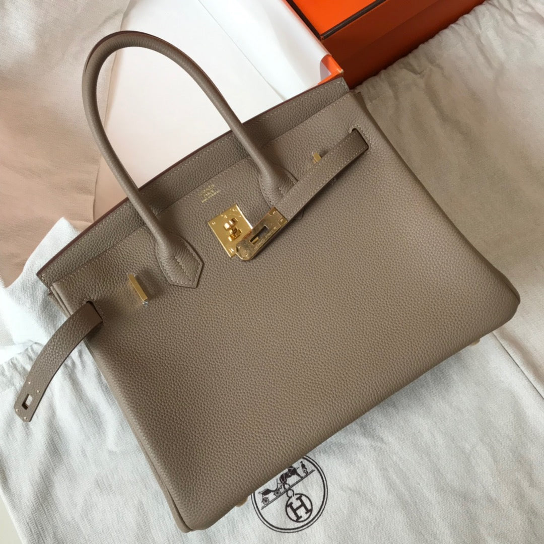 Hermes Birkin 35 Bag In Gris Tourterelle Togo Leather