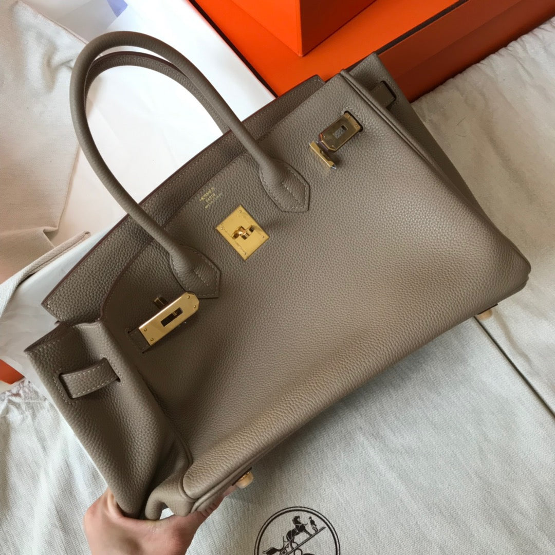 Hermes Birkin 35 Bag In Gris Tourterelle Togo Leather