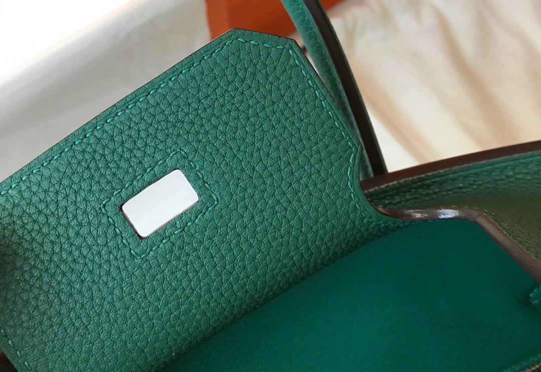 Hermes Birkin 35 Bag In Malachite Togo Leather