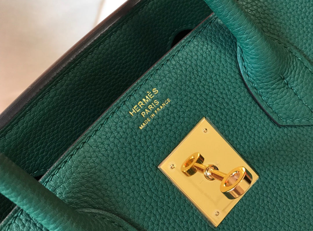 Hermes Birkin 35 Bag In Malachite Togo Leather