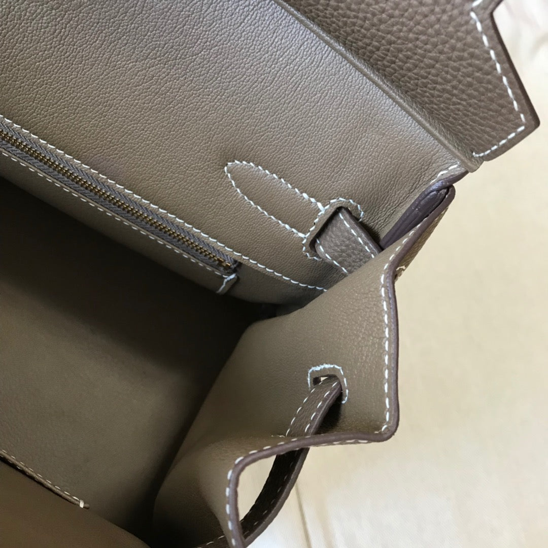 Hermes Birkin 35 Bag In Etoupe Togo Leather