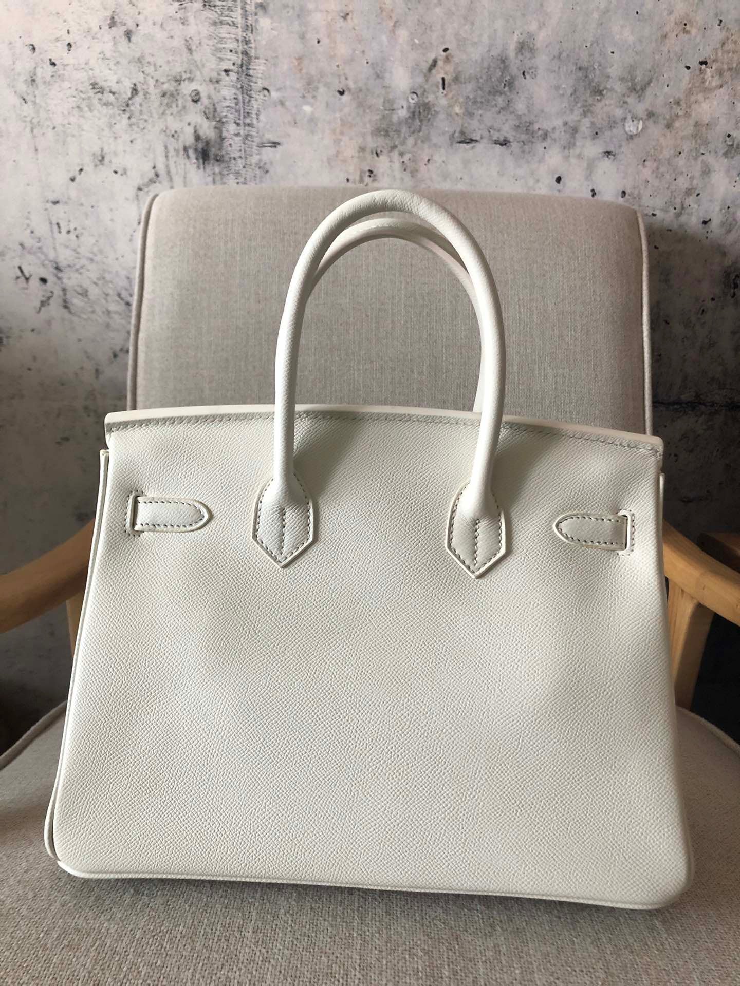 Hermes Birkin 35 Bag In Craie Epsom Leather