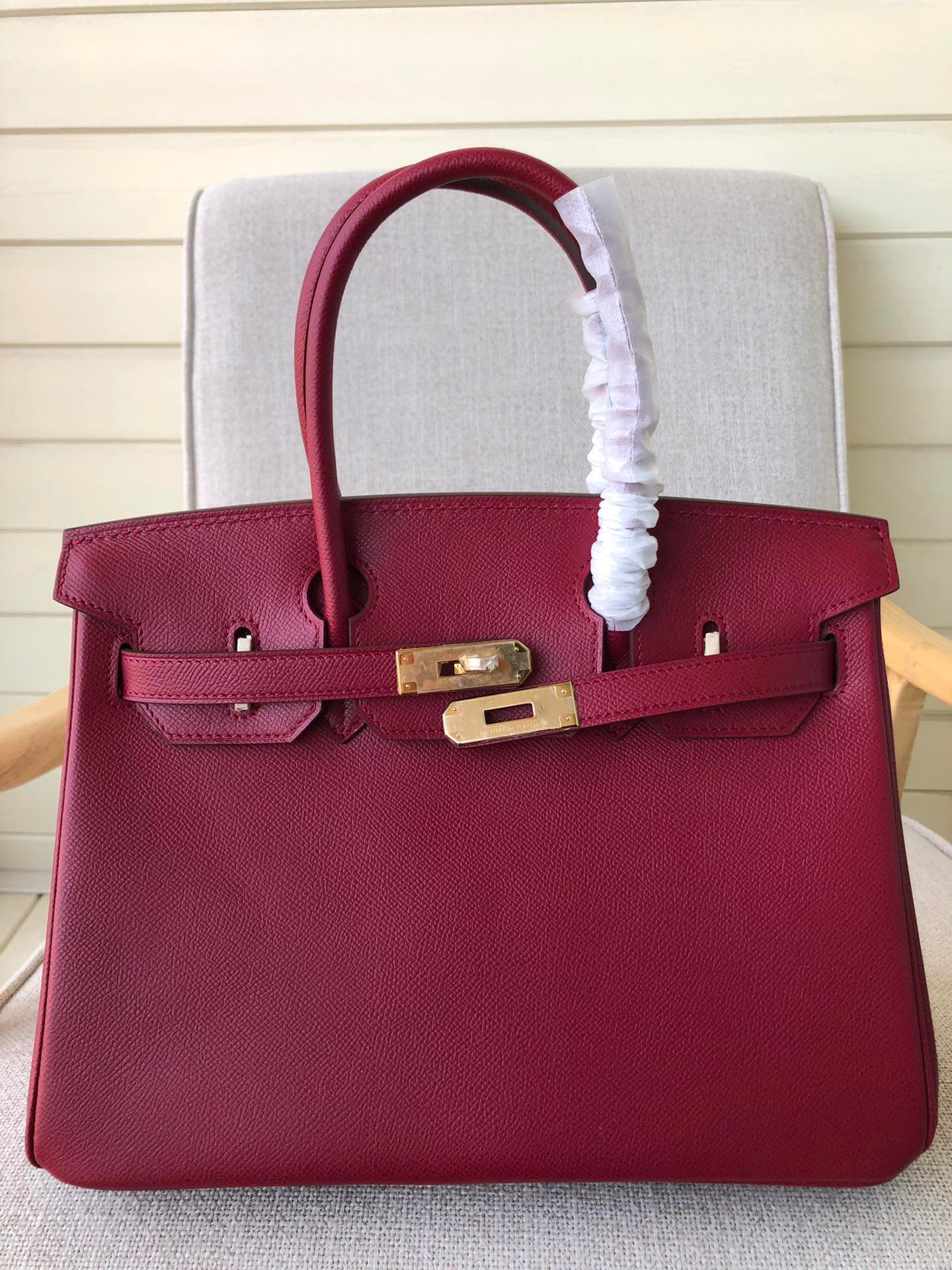 Hermes Birkin 35 Bag In Jujube red Epsom Leather