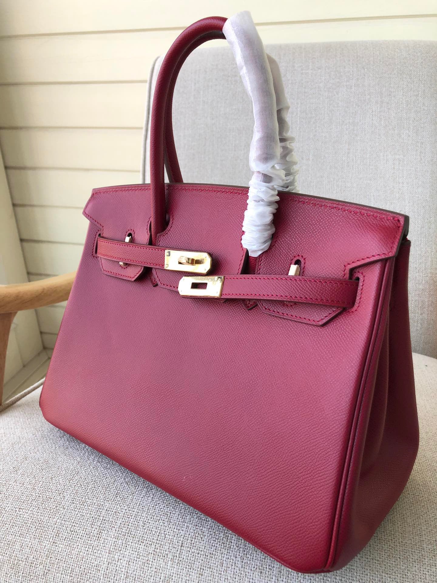 Hermes Birkin 35 Bag In Jujube red Epsom Leather