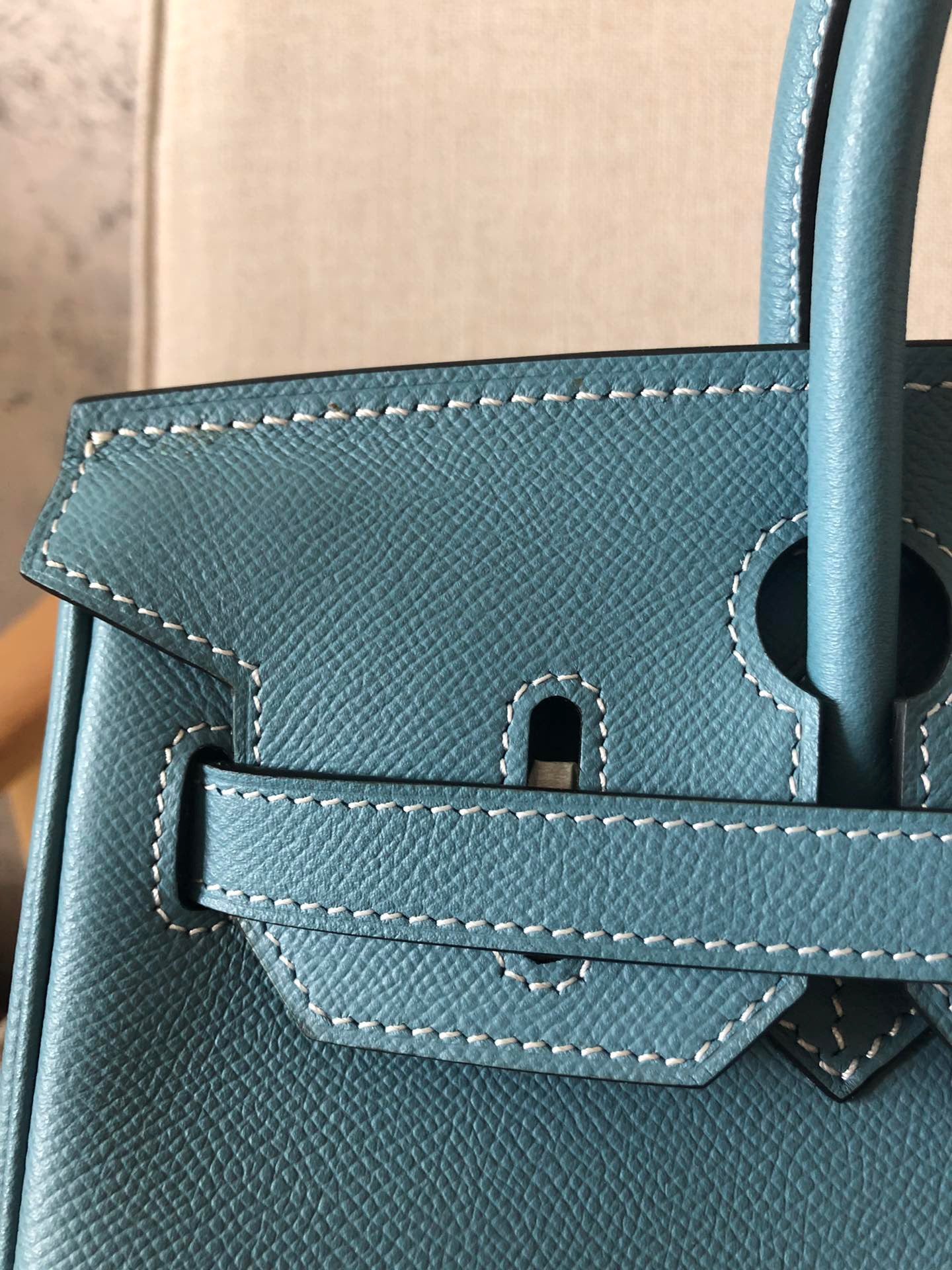 Hermes Birkin 35 Bag In Blue Epsom Leather