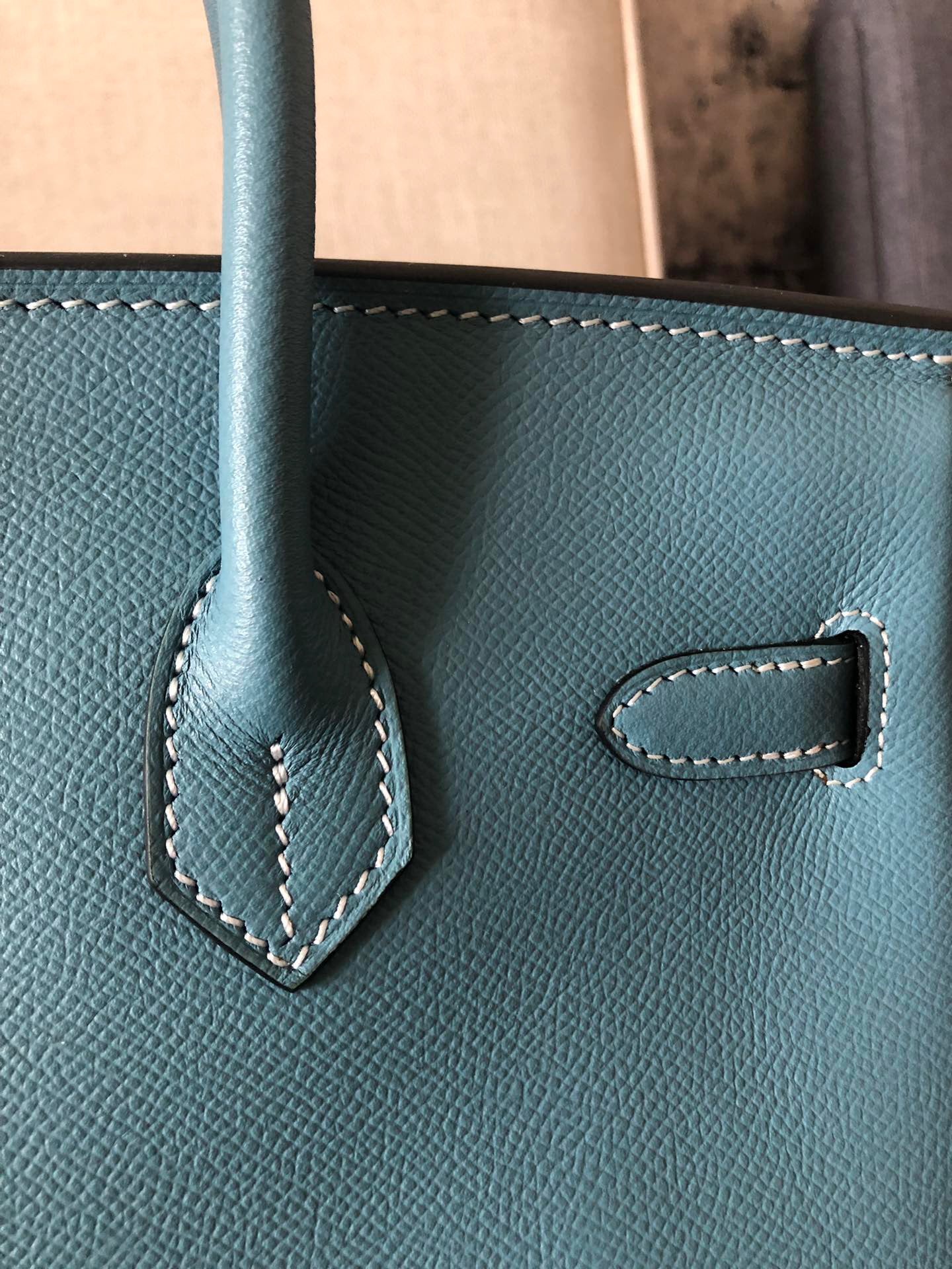 Hermes Birkin 35 Bag In Blue Epsom Leather