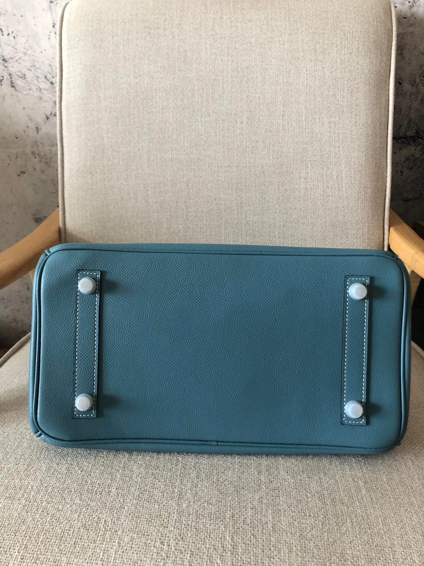 Hermes Birkin 35 Bag In Blue Epsom Leather