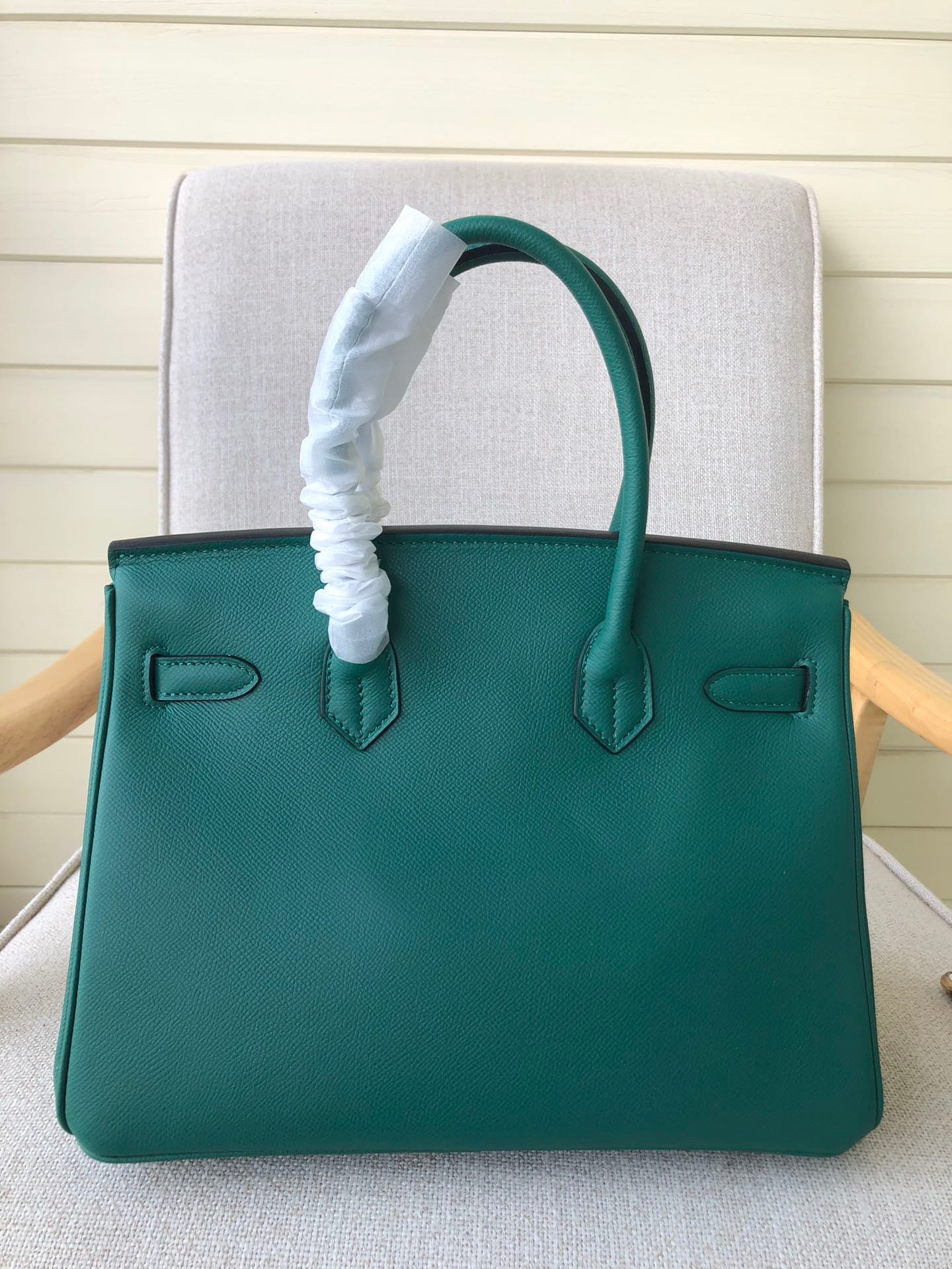 Hermes Birkin 35 Bag In Malachite Epsom Leather