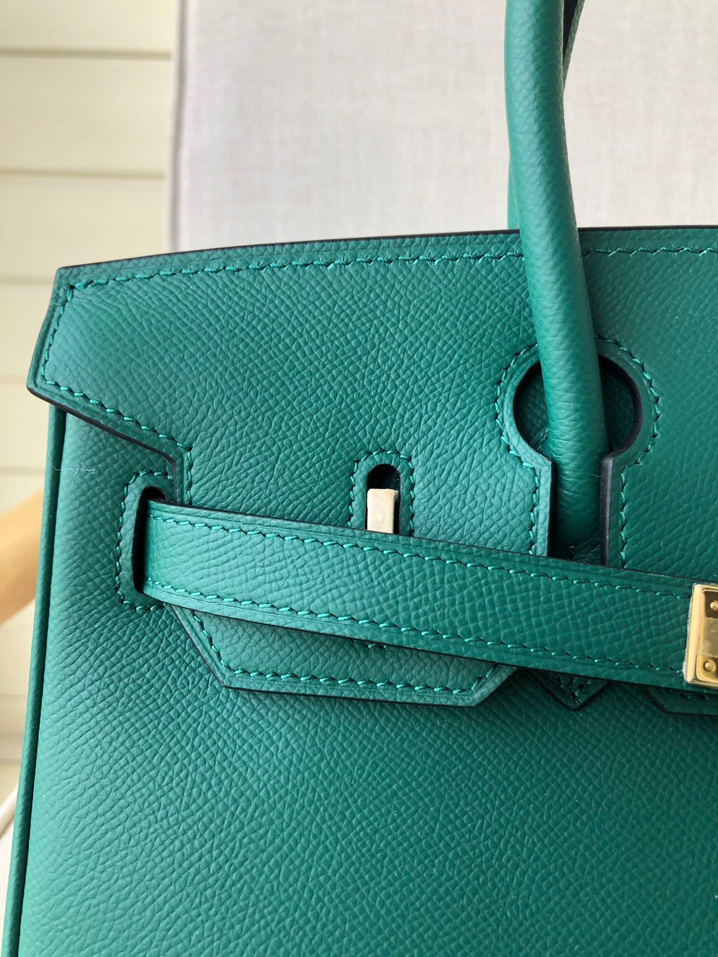 Hermes Birkin 35 Bag In Malachite Epsom Leather