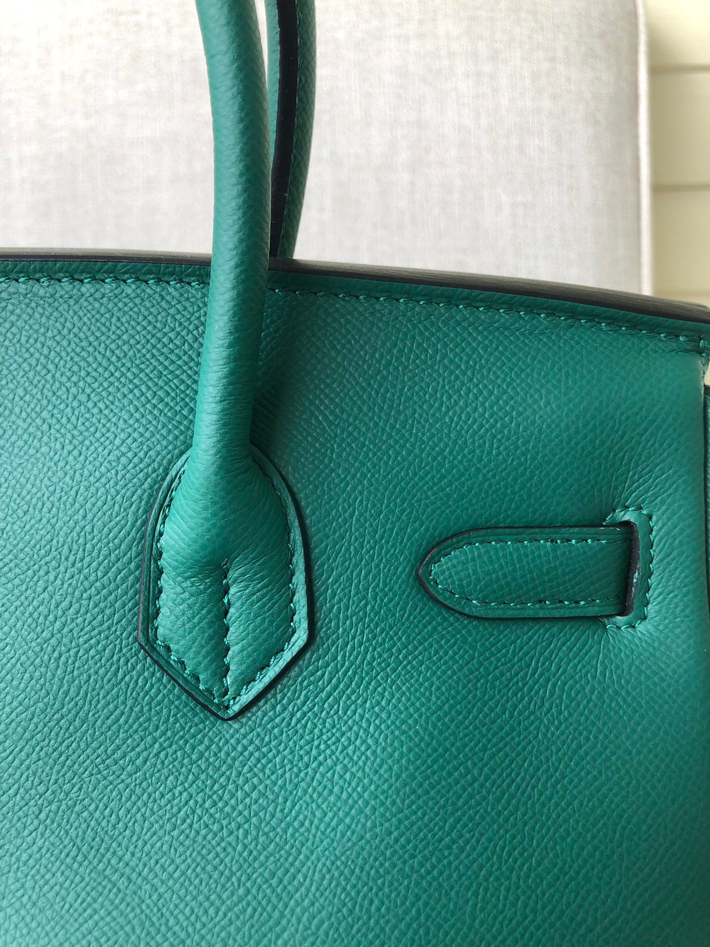 Hermes Birkin 35 Bag In Malachite Epsom Leather