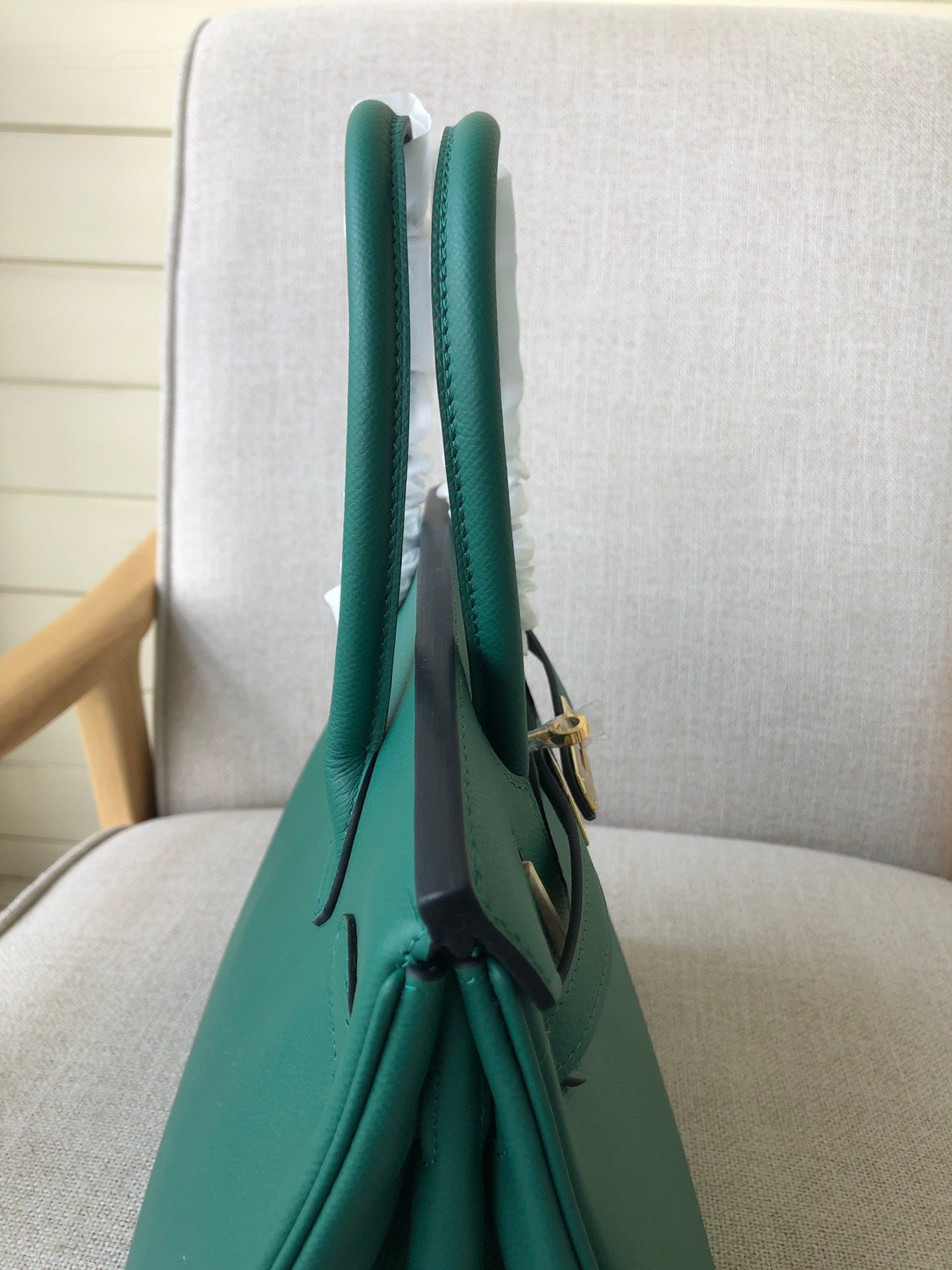 Hermes Birkin 35 Bag In Malachite Epsom Leather