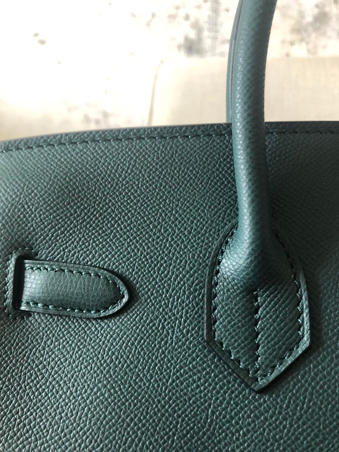 Hermes Birkin 35 Bag In Vert Bronze Epsom Leather