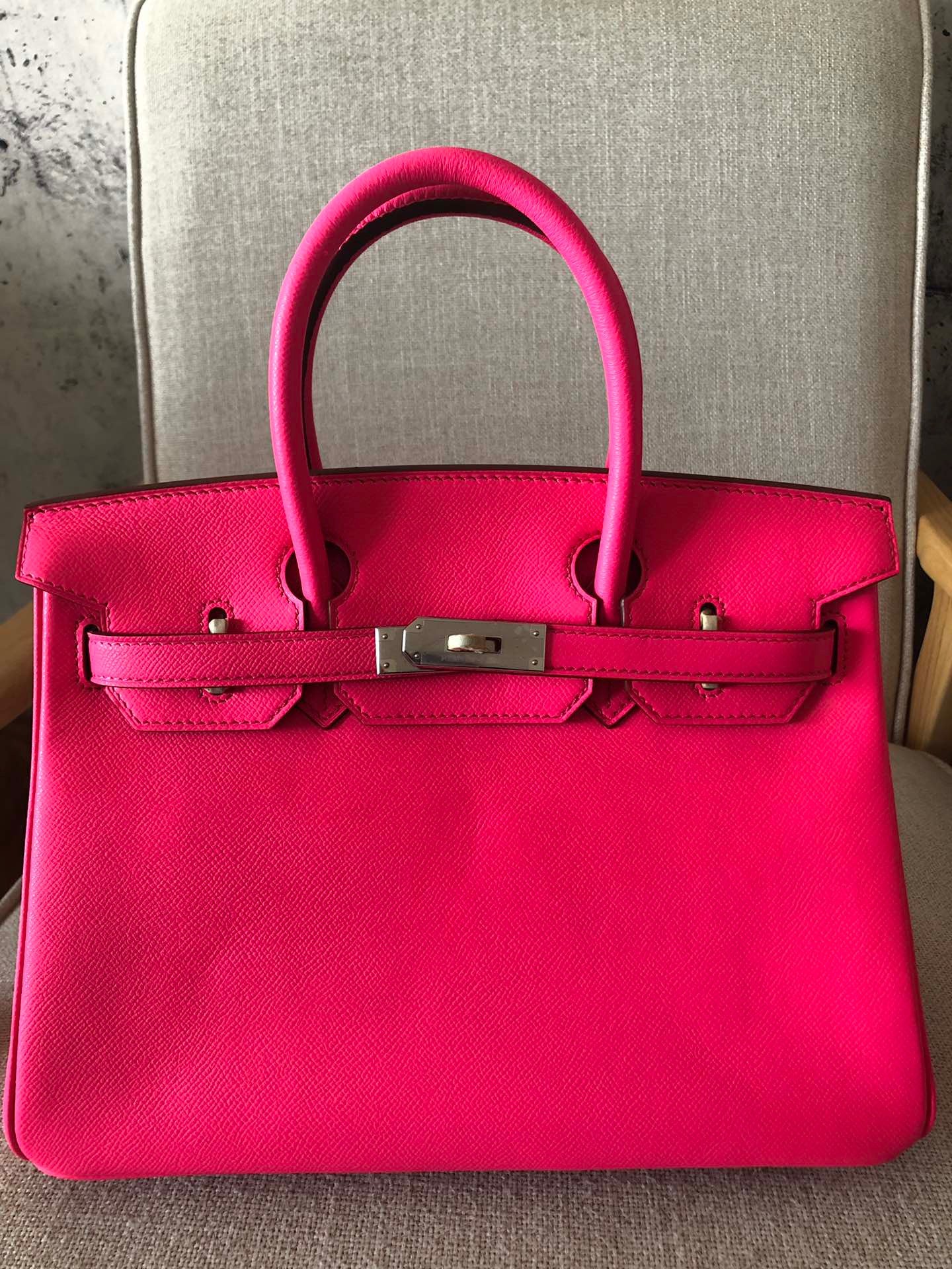 Hermes Birkin 35 Bag In Fuschia Epsom Leather