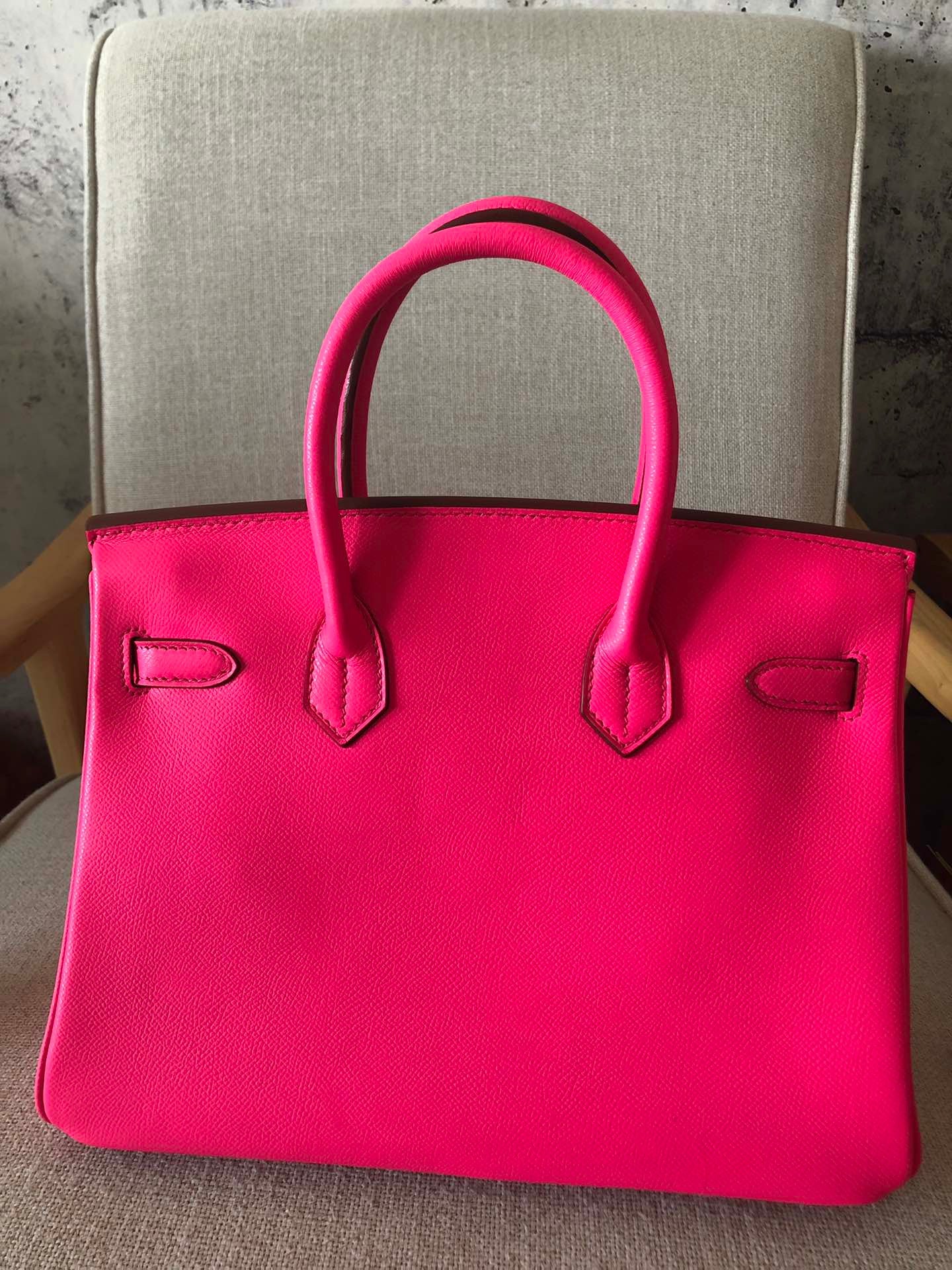 Hermes Birkin 35 Bag In Fuschia Epsom Leather