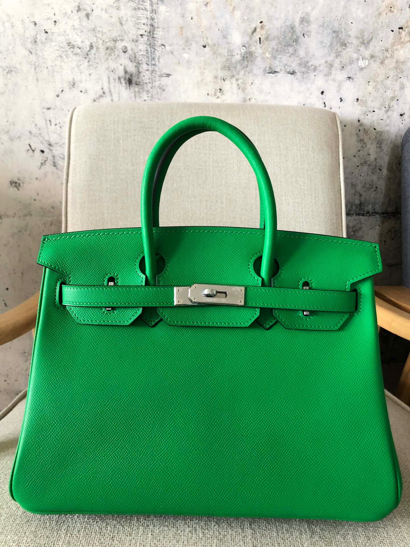 Hermes Birkin 35 Bag In Bamboo Epsom Leather